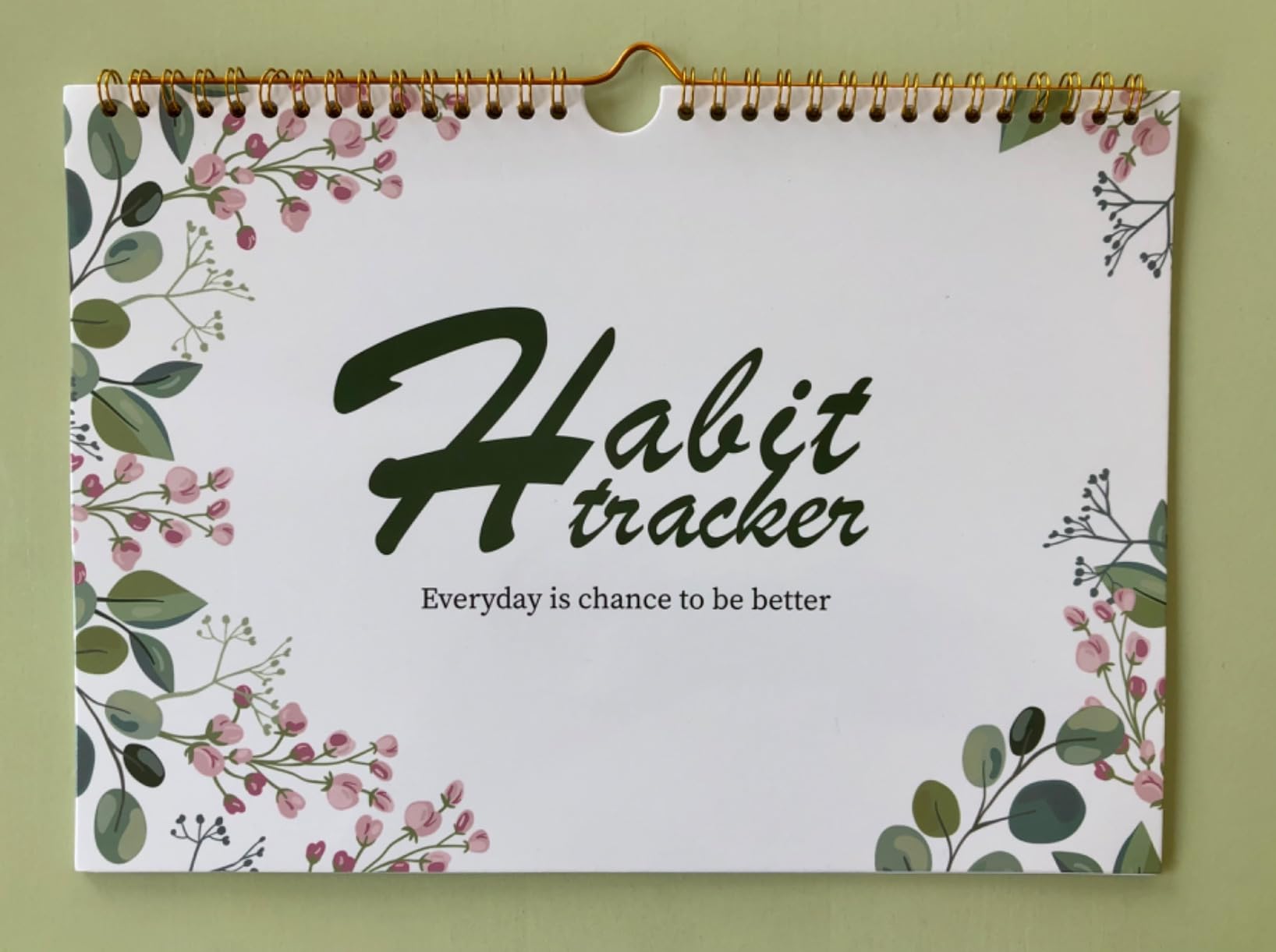 Habit Tracker Calendar-12 Months Undated Daily Weekly Goal and Habit Tracker Journal Planner with Spiral Binding, Boost Productivity Tool and Workout Calendar, 11.7