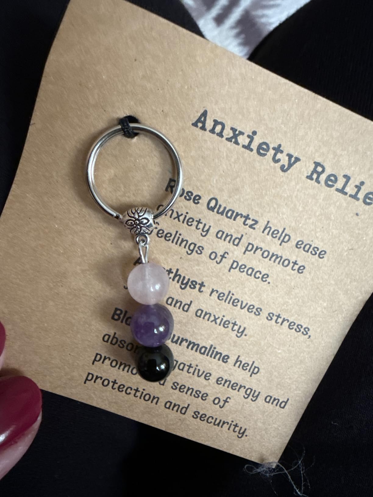 GINAZL Natural Crystals Keychain Gift for New Beginnings, New Beginnings Gifts for Coworker Anxiety Relief Keychain for Women customer photo 2