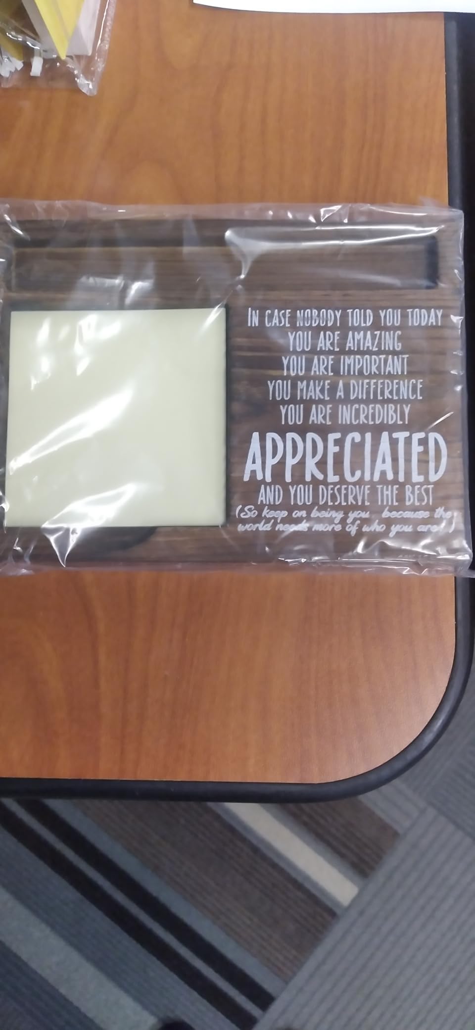 FOUGSTA Appreciation Gifts for Women, New Job Gifts for Women, Inspirational Office Decor Gift - Wooden Notepad Pen Holder With Inspirational Quotes customer photo 1