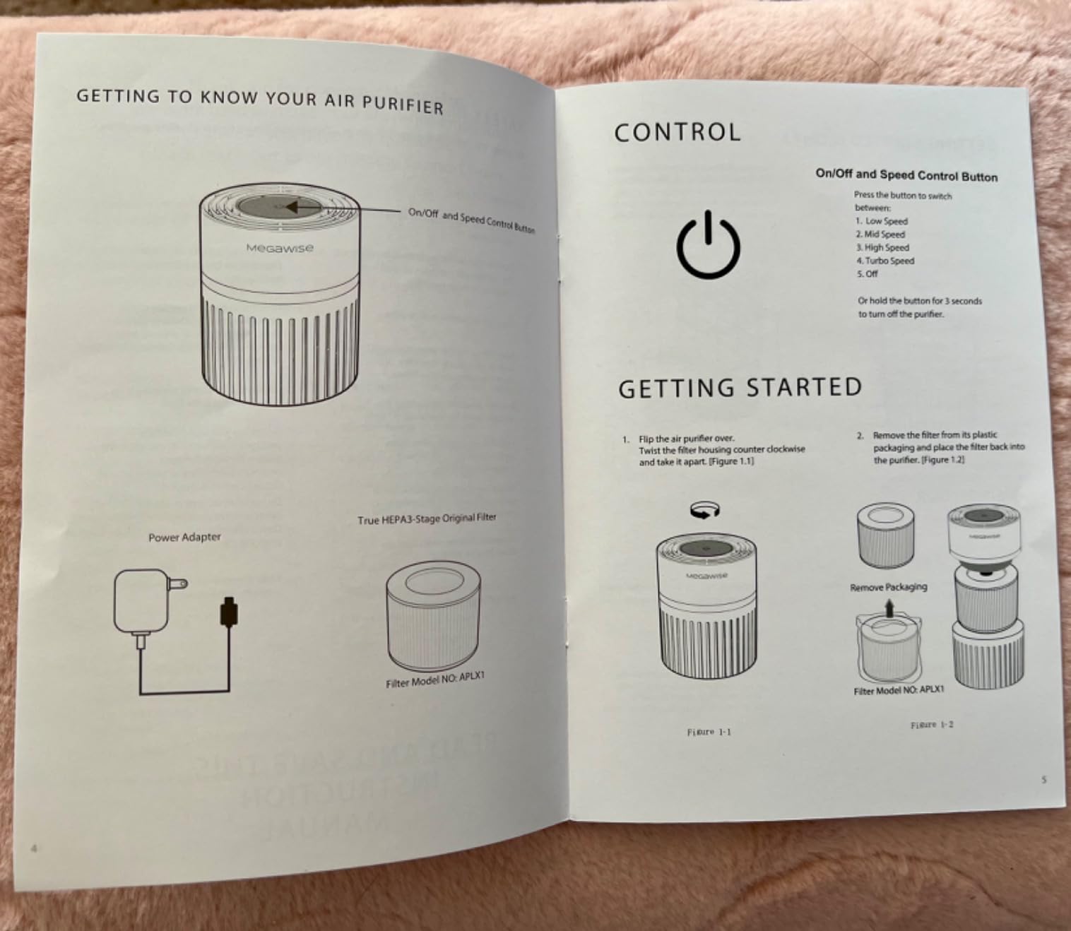 MEGAWISE H13 HEPA Air Purifier for Home, Desktop Air Cleaner with True HEPA Filter, 3-Stage Filtration, Ultra-Quiet, Compact Design for Bedroom, Office, and Small Rooms - EPI810 customer photo 1