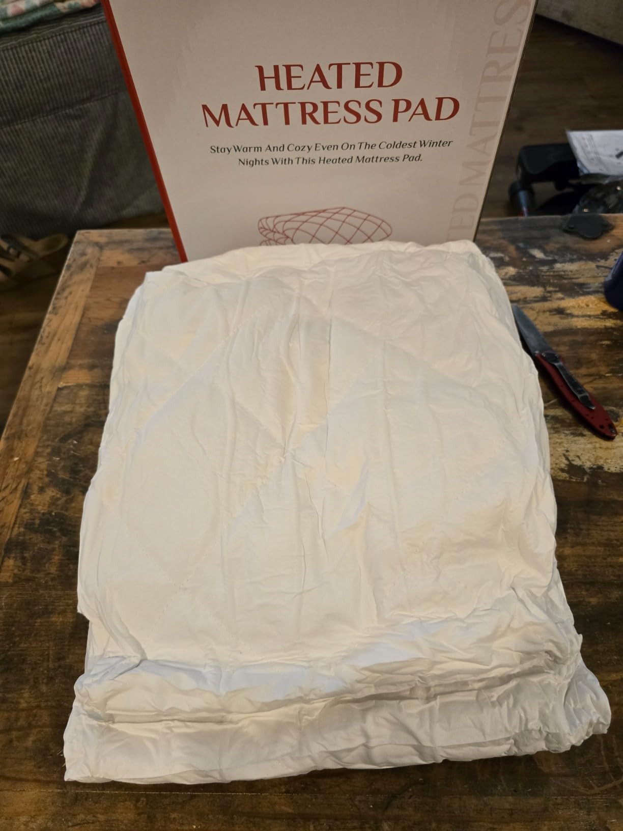 VALUXE Heated Mattress Pad Queen Size 12 Heat Settings Electric Bed Warmer | Quilted Heating Pad, Single Control, 1-12 Hours Auto Shut Off, 8-21 Inch Deep Pocket, ETL & FCC listed, Preheat & Memory customer photo 2