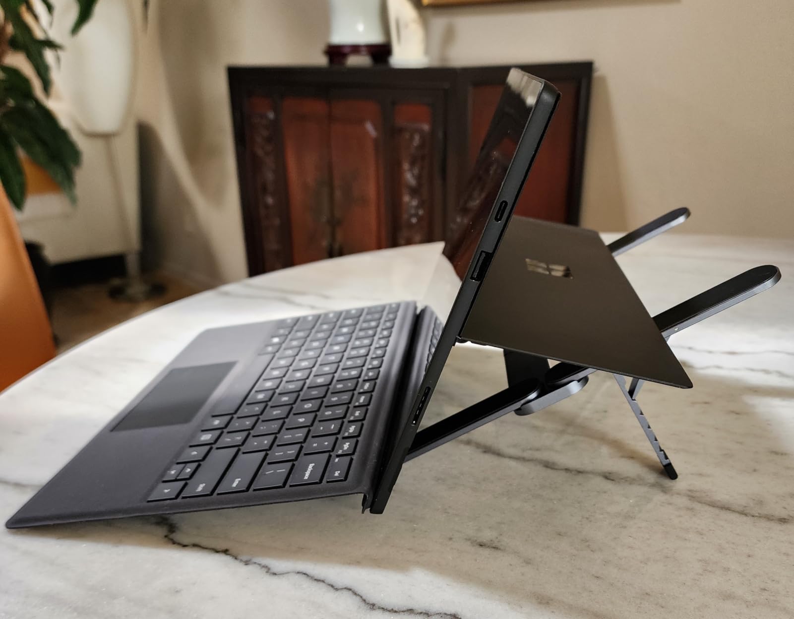 SODI [Ultra Compact] Foldable & Portable Laptop Stand for Desk, Lightweight Tablet Stand for Business Travel, Library, Cafe, 6 Level Height Ergonomic Aluminum Computer Holder for 10-16