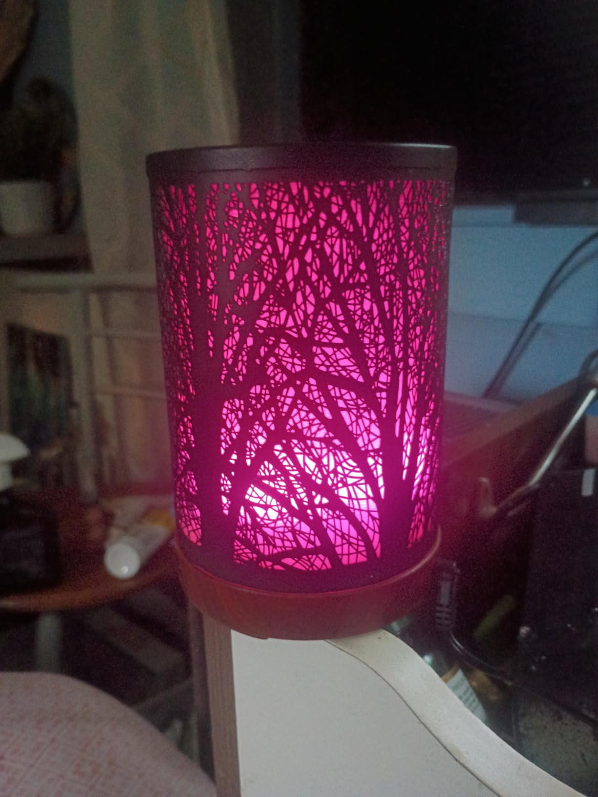 Essential Oil Diffuser 120ML Metal Aromatherapy Diffuser with Timer, Cool Mist Humidifier with Auto Shut-Off & 7 Color Lights for Home Office Spa (Tree) customer photo 1