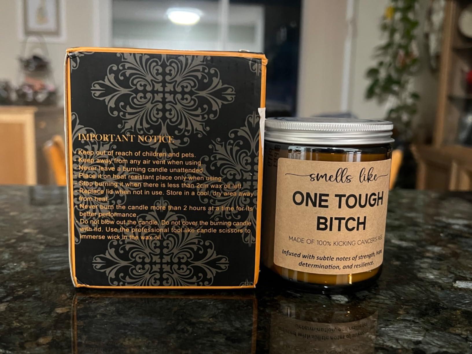 LEADO Scented Candles - Breast Cancer Survivor Gifts for Woman - Chemo Comfort Items, Cancer Care Gifts for Women - Funny Mastectomy, Cheer Up, Surgery Recovery Present for Chemo Patients, Mom customer photo 2