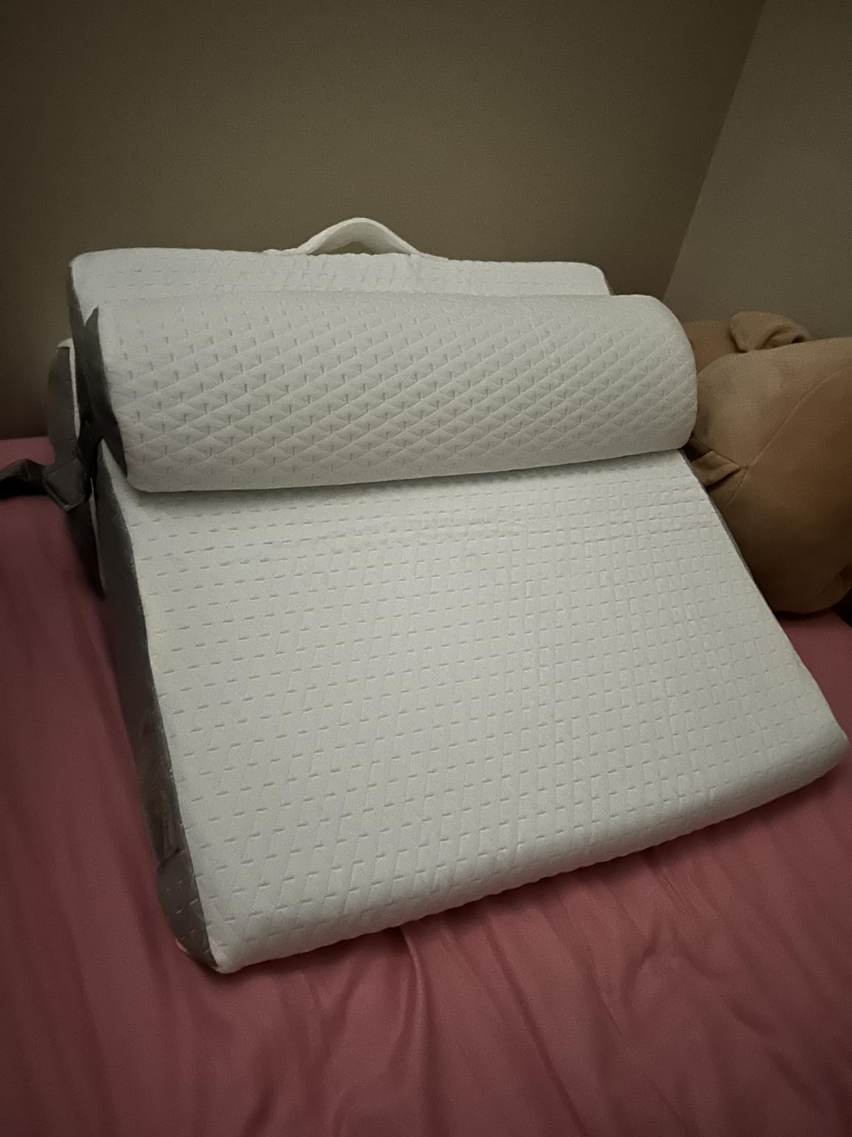 Ruqmuis Wedge Pillow Set for After Surgery, 3PCS Adjustable 9&12 Inch Bed Wedge Pillow for Sleeping, Incline Pillow Wedge for Headboard, Post Surgery, Acid Reflux, Neck&Back Support, White/Grey customer photo 2