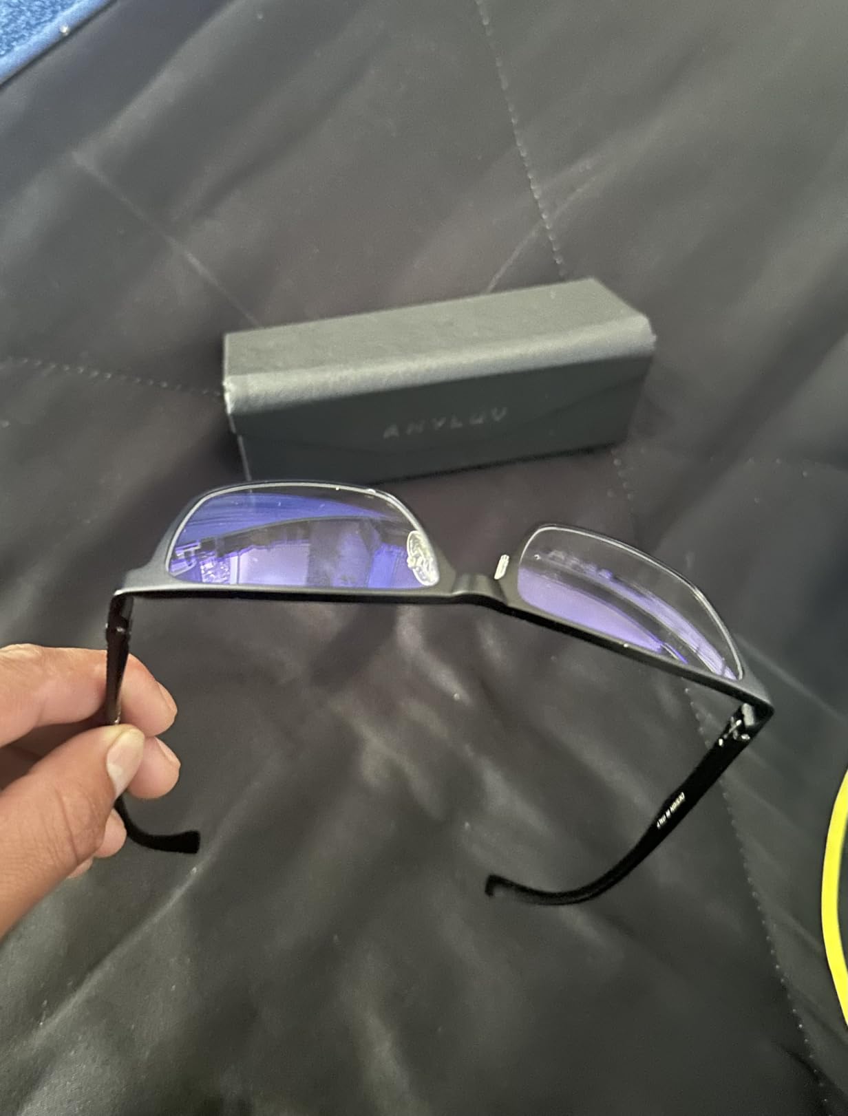Blue Light Glasses Men, Relieve Eyestrain and Eye Protection, Al-Mg Metal Computer Blue Light Blocking Glasses customer photo 2