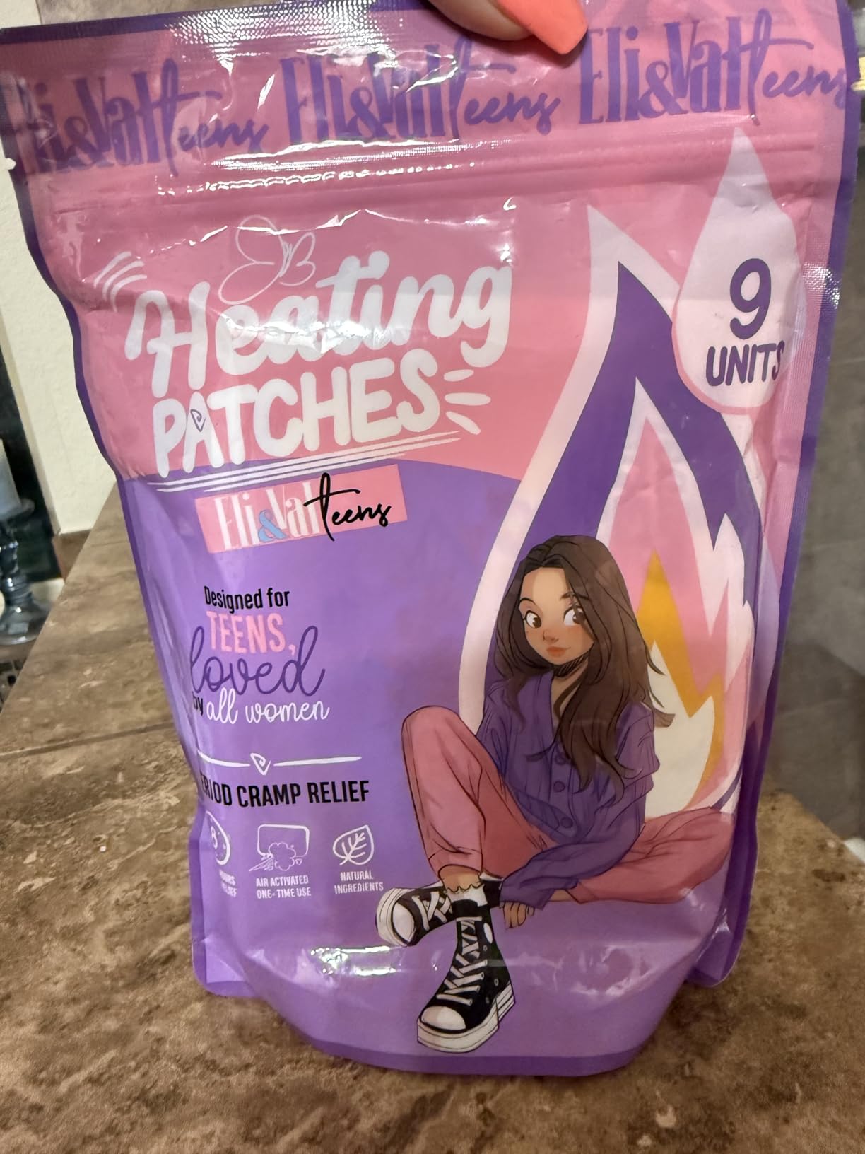 ELI&VAL Heating Patches for Period Cramps, Teens & Women - 9 Count | Disposable Stick-On Menstrual Cramp Heat Pads for Tweens, Teen Girls & Women - Natural, Ultra-Thin, Portable, Up to 8 Hours customer photo 2