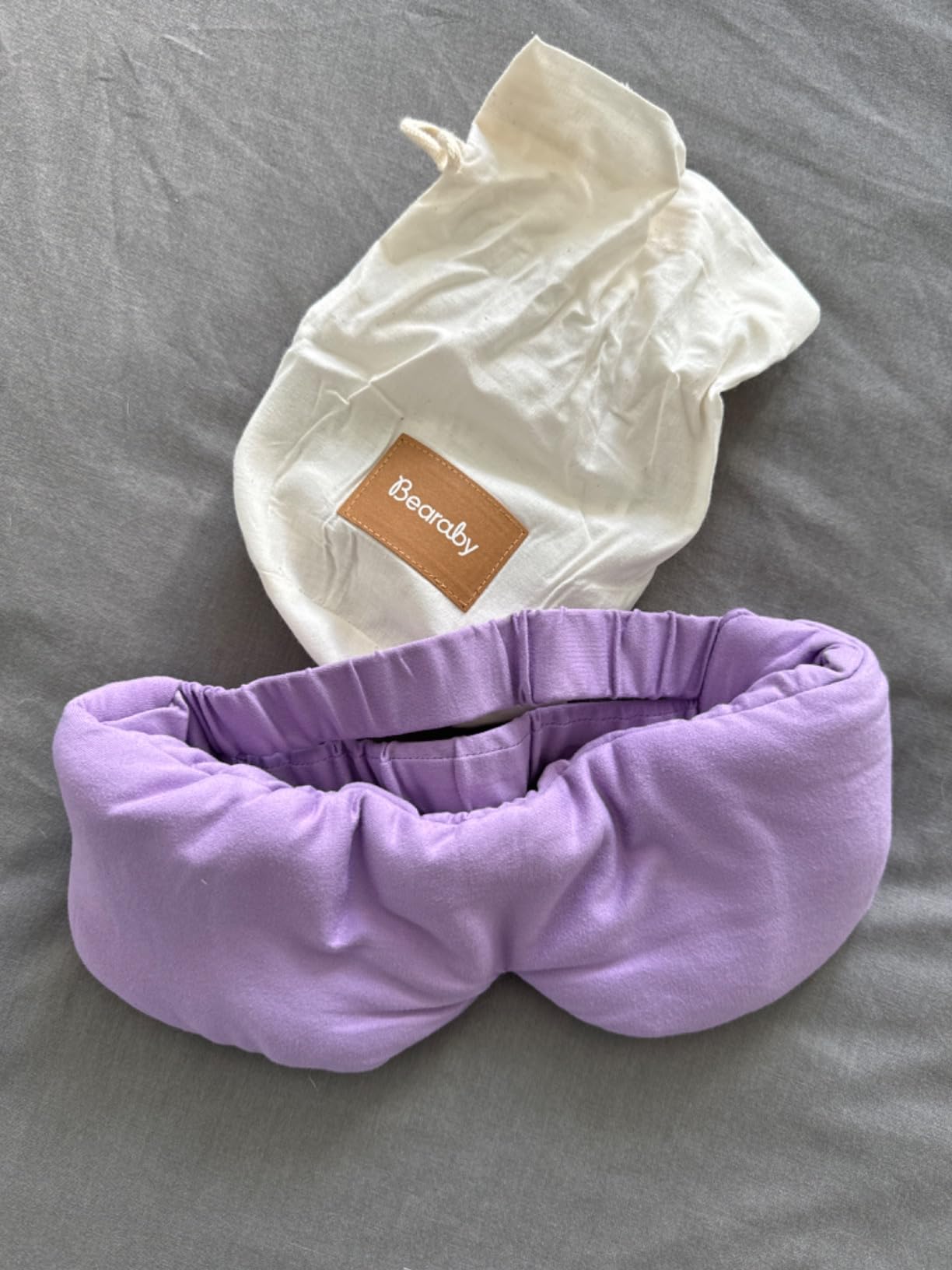 Bearie Asteroid Grey Sleep Mask 23 x 4 Weighted Eye Mask for Sleeping 0.75 lbs 100% Light Blocking Mask for Travel and Rest Silky Soft Fabric for Deep Gentle Sleep customer photo 1