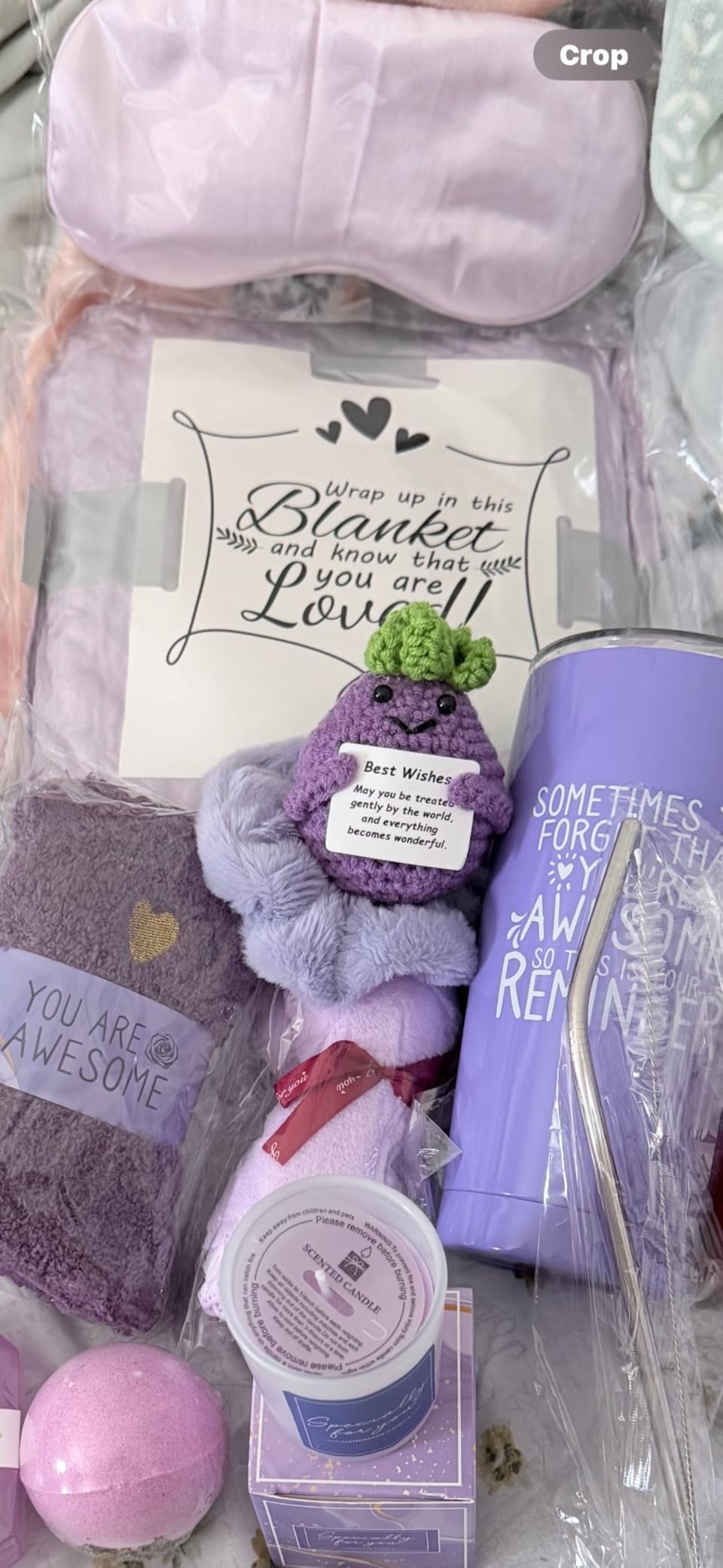 Spa Gifts for Women, Lavender 16 Pcs Mothers Day Gifts for Mom Wife Friend Daughter Sister, Self Care Gift Baskets for Women, Thank You, Get Well, Sympathy Inspirational Care Package Spa Basket customer photo 1