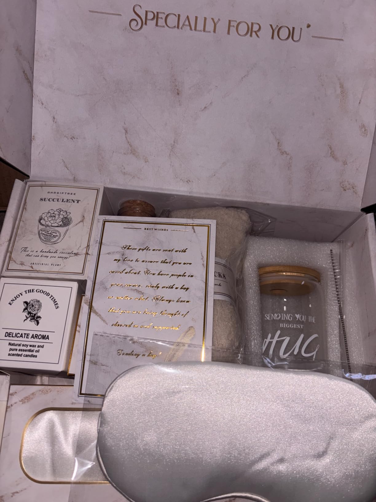 AHAGIFTREE Gift Basket for Women, Care Package, Birthday Gift,12PC Get Well Gifts for Women After Surgery,Get Well Soon,Grief,Sympathy Gifts,Condolences (white) customer photo 1