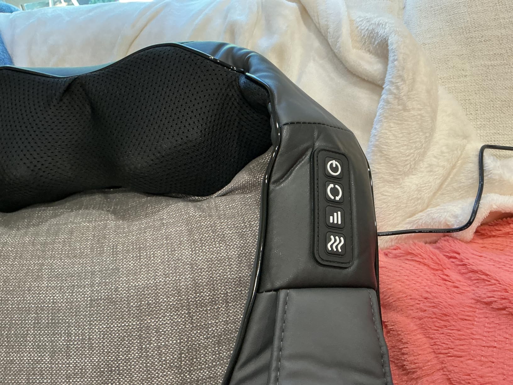 Nekteck Shiatsu Neck Massager with Heat for Pain Relief Deep Tissue, 2026 Upgraded 3D Back Shoulder Kneading Massage Pillow, Body Muscle Relaxation Tool Gifts for Him Her Mom Dad, Gray (NOT Cordless) customer photo 1