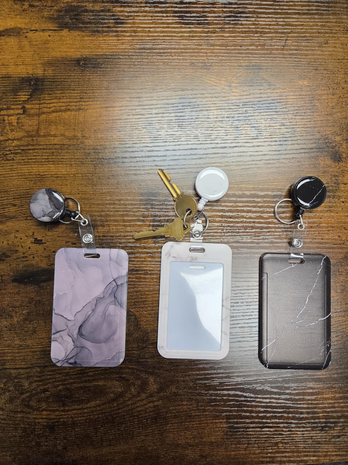3 Set Heavy Duty Badge Holder with Retractable Reel, ID Badge Holder Key Card Work Badge Clip customer photo 1