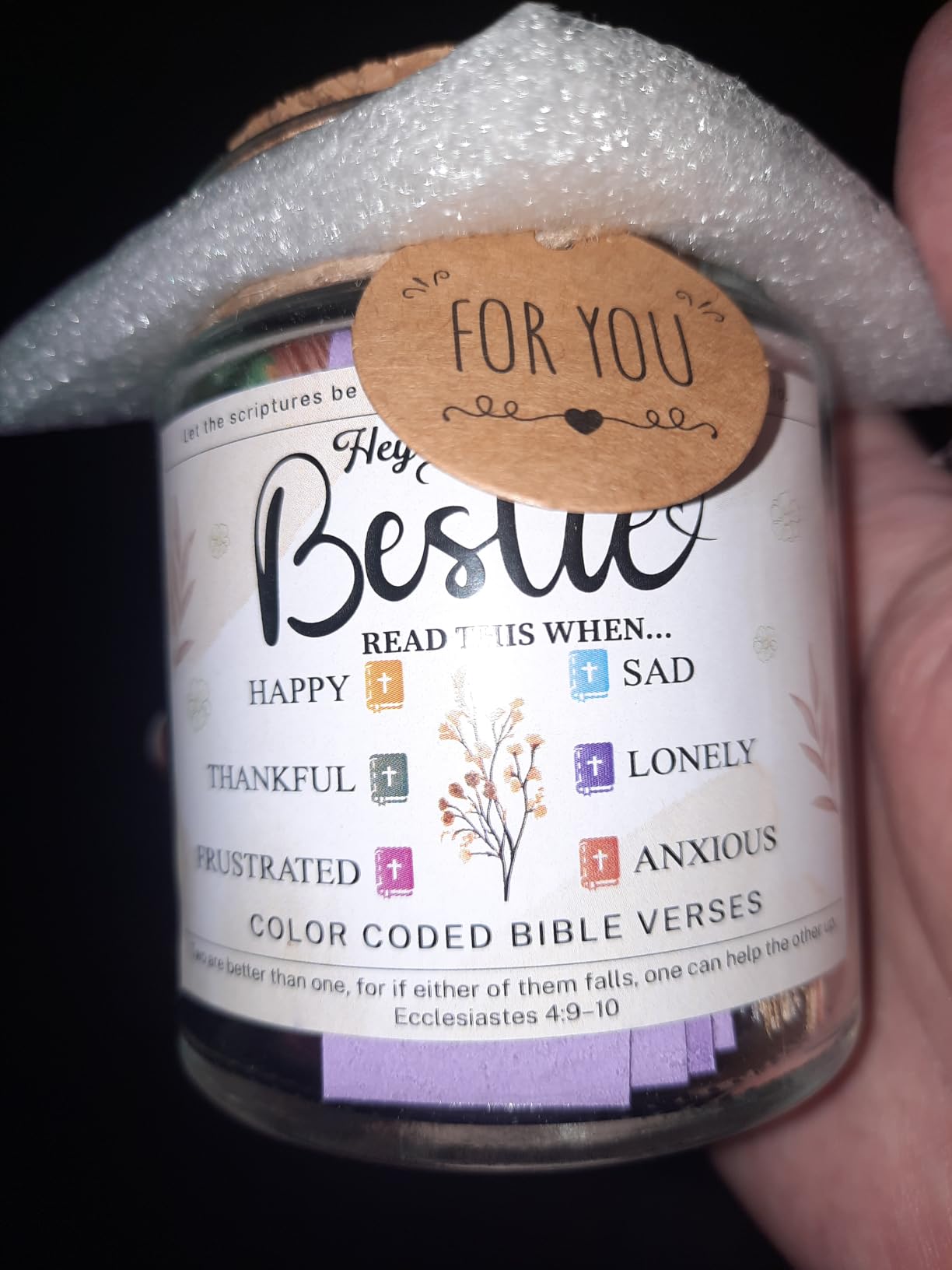 Bible Verse Jar for Cancer Warrior, 92 Scripture Cards for Daily Hope, Strength & Prayer, Christian Cancer Gifts for Women Men, Faith Encouragement Gift for Cancer Patient Survivor customer photo 1