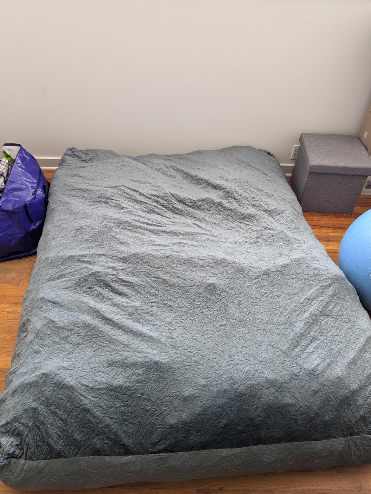 Bean Bag Chairs for Adults - Giant Bean Bag Chair Convertible Bean Bag Bed - Beanbag Chair with Micro Fiber Cover/Furniture Foam Filler - Floor Couch Sofa in Bedroom Dorm Room - Full Charcoal customer photo 1