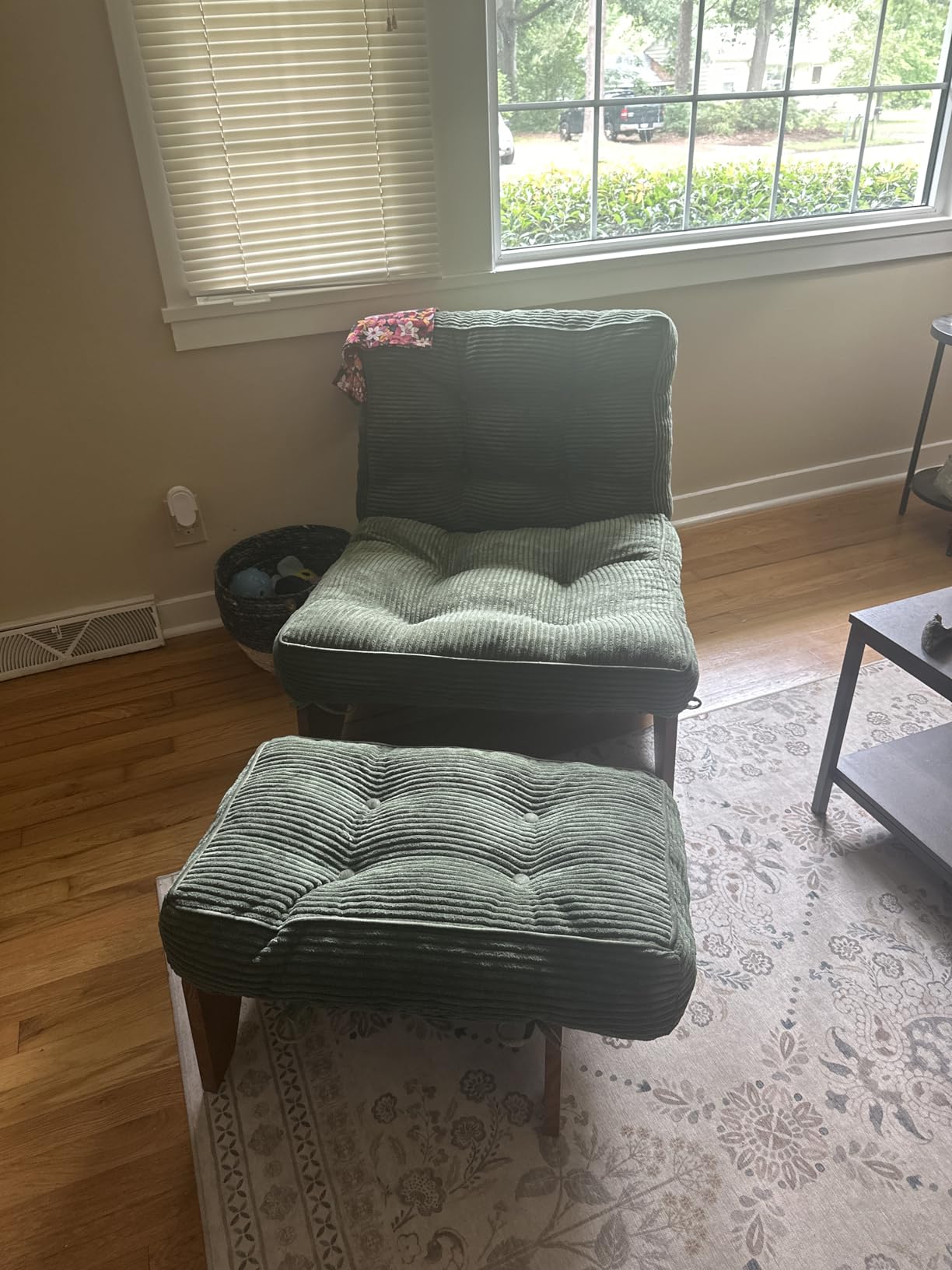 MAXYOYO Accent Chair with Ottoman, Lounge Chair with Adjustable Backrest, Beige customer photo 1