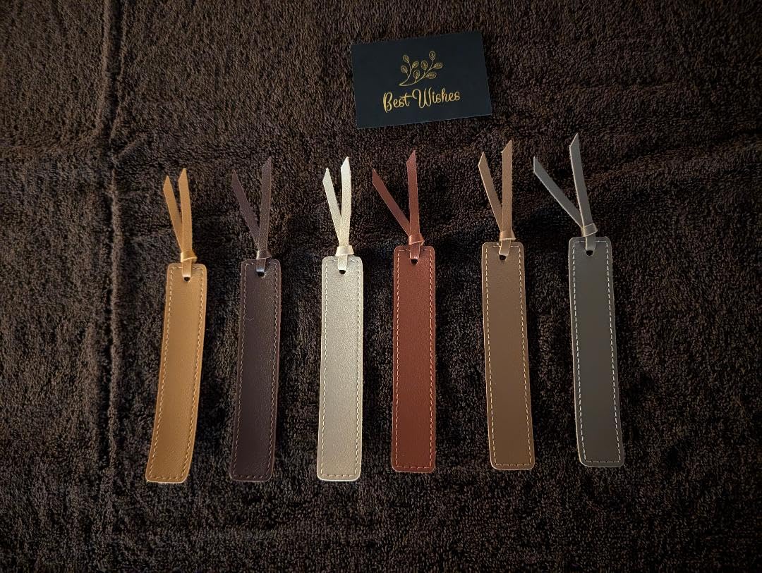 MIXVOVA 6 Pcs Leather Bookmark with Tassel, Classic Style Bookmark, 0.05 Inches Thin Handmade Stitched Bookmarks for Men, Book Marks for Reading, Gifts for Book Lovers, Readers (Dark Retro) customer photo 2