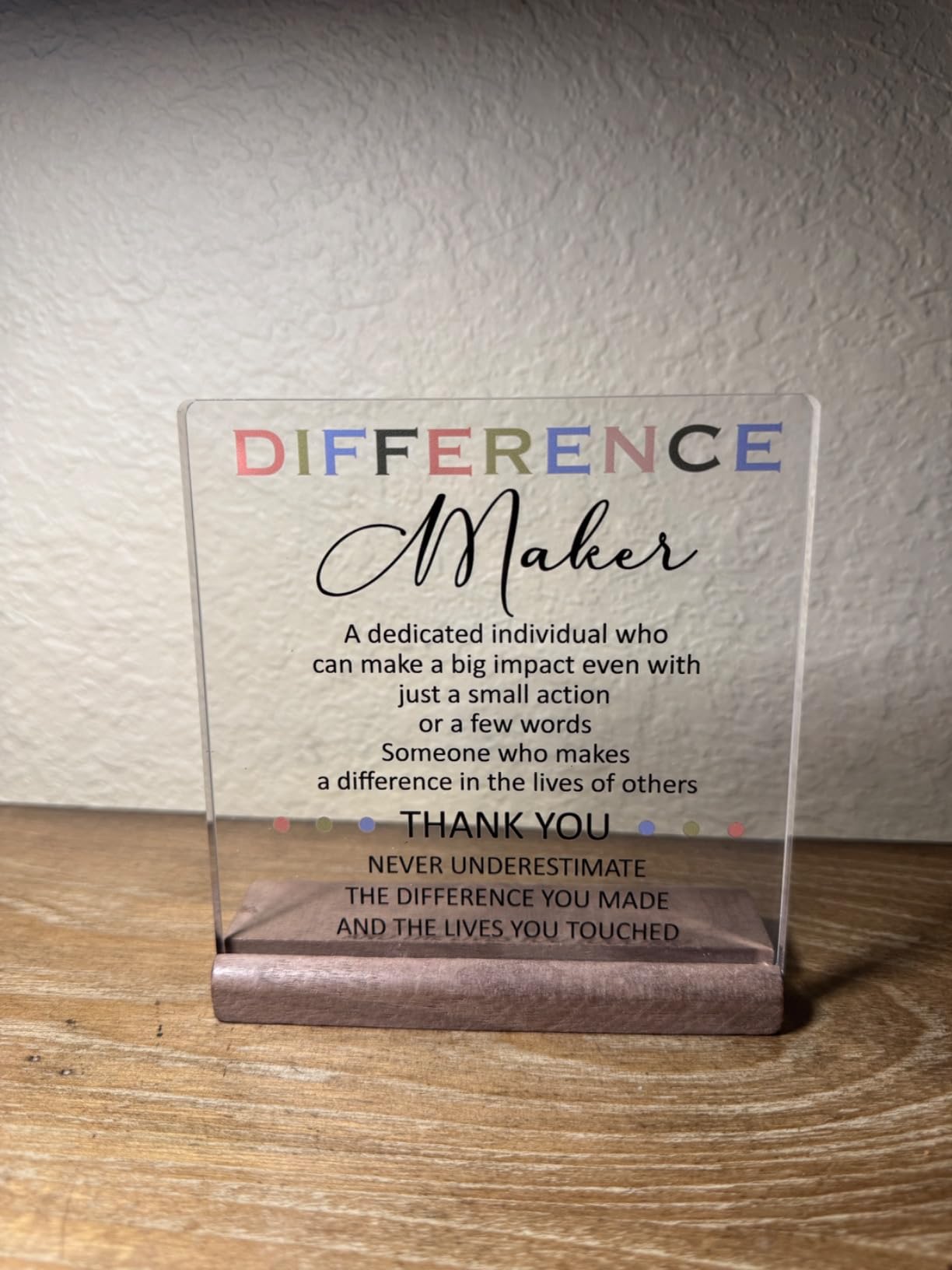 Difference Maker Gifts - Gifts for Coach Boss Mentor, Leadership Social Worker Gifts Thank You Gifts for Men Women, Employee Appreciation Gifts for Principal Teacher Nurse Office Desk Decor Plaque customer photo 1