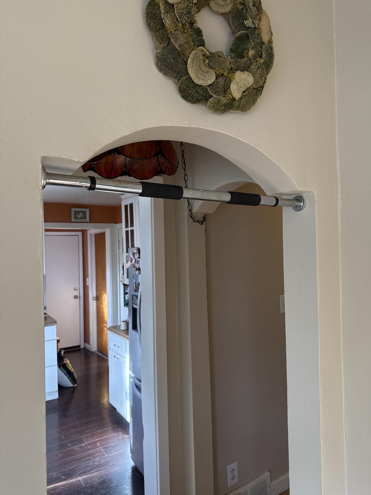 Sunny Health & Fitness Adjustable Doorway Chin Up/Pull Up Bar | Strong Steel Frame, Foam Padded Handlebars, Anti-Slip Pads customer photo 1
