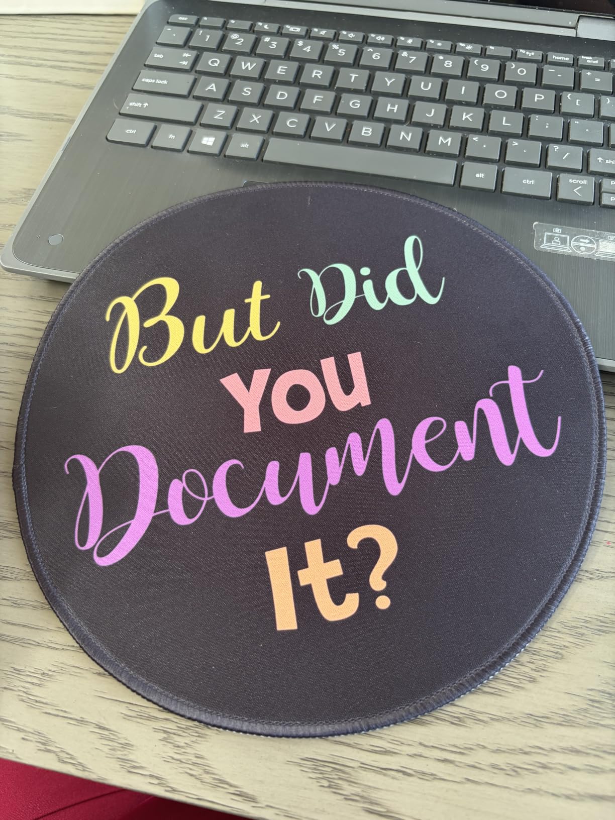 Inspirational Quote Work Mouse Pad, Positive Small Round Mousepad | Mini Travel Wireless Mice Pad for Computer customer photo 2