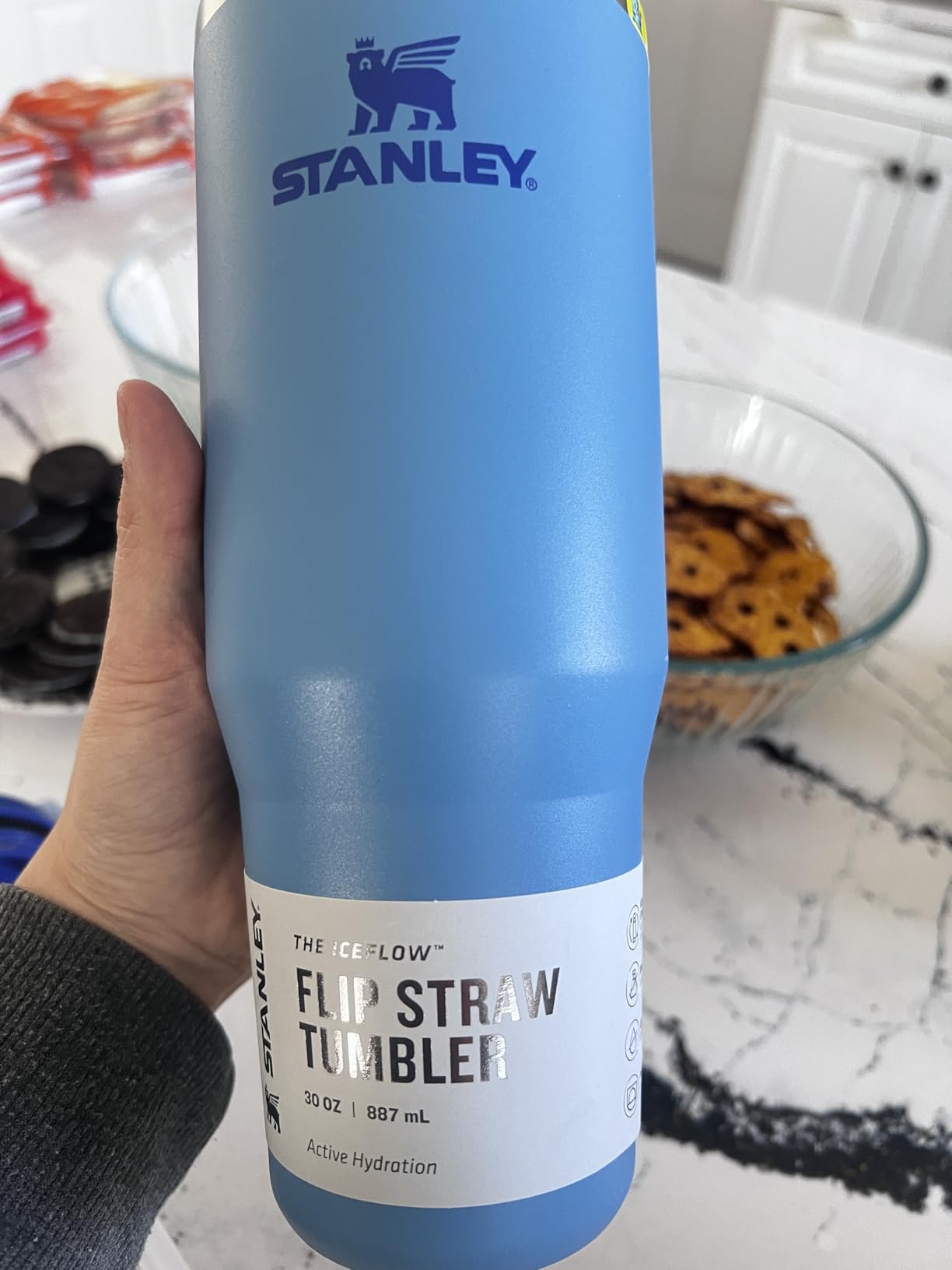 Stanley IceFlow 2.0 Flip Straw Tumbler, 30 oz, Rose Quartz | Easy Carry Handle | Twist On Lid and Flip Up Straw | Leak Resistant Water Bottle | Insulated Stainless Steel | BPA-Free customer photo 1