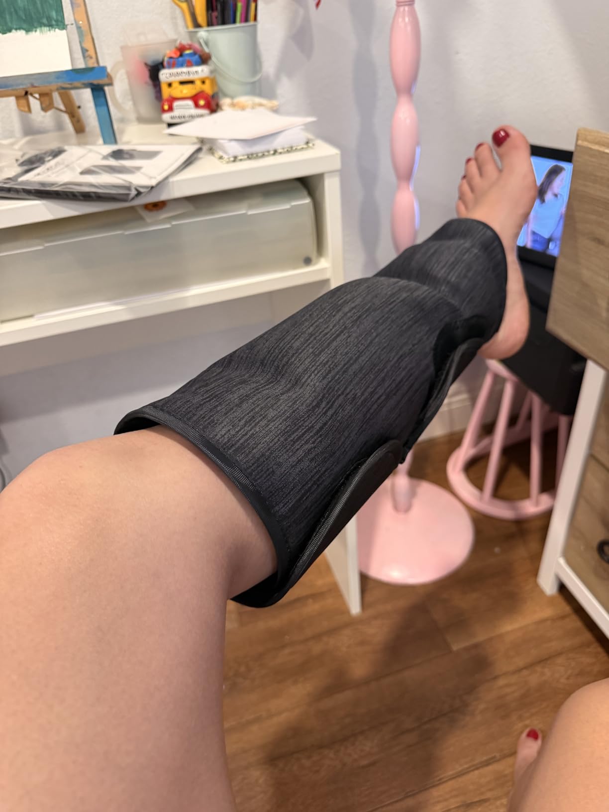 CINCOM Cordless Leg Massager with Heat and Air Compression | Rechargeable Calf Massager for Circulation and Pain Relief FSA, 3 Modes 3 Heatings 3 Intensity Levels Portable Leg Massager customer photo 2