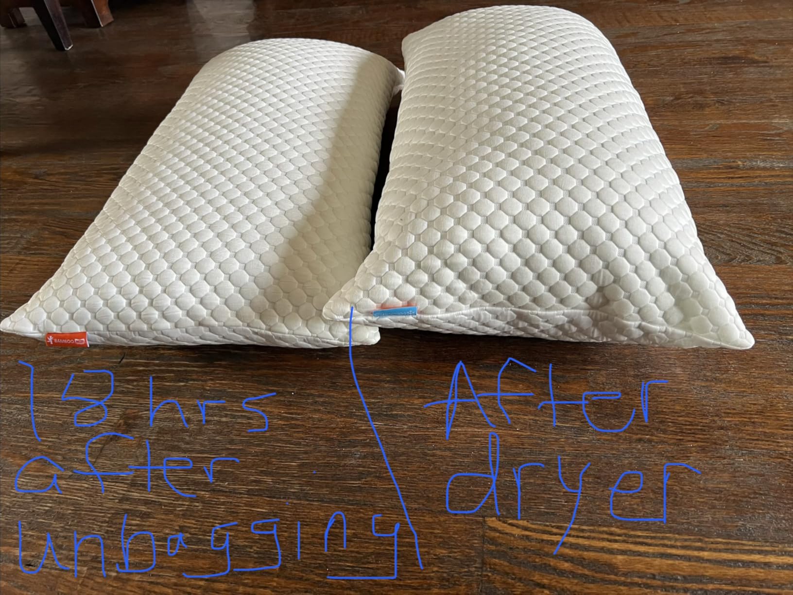 UYWO Cooling Pillows Queen Size Set of 2, Memory Foam Pillows with Zipper, Firm Bed Pillows Adjustable for Hot Side Back Stomach Sleepers customer photo 2
