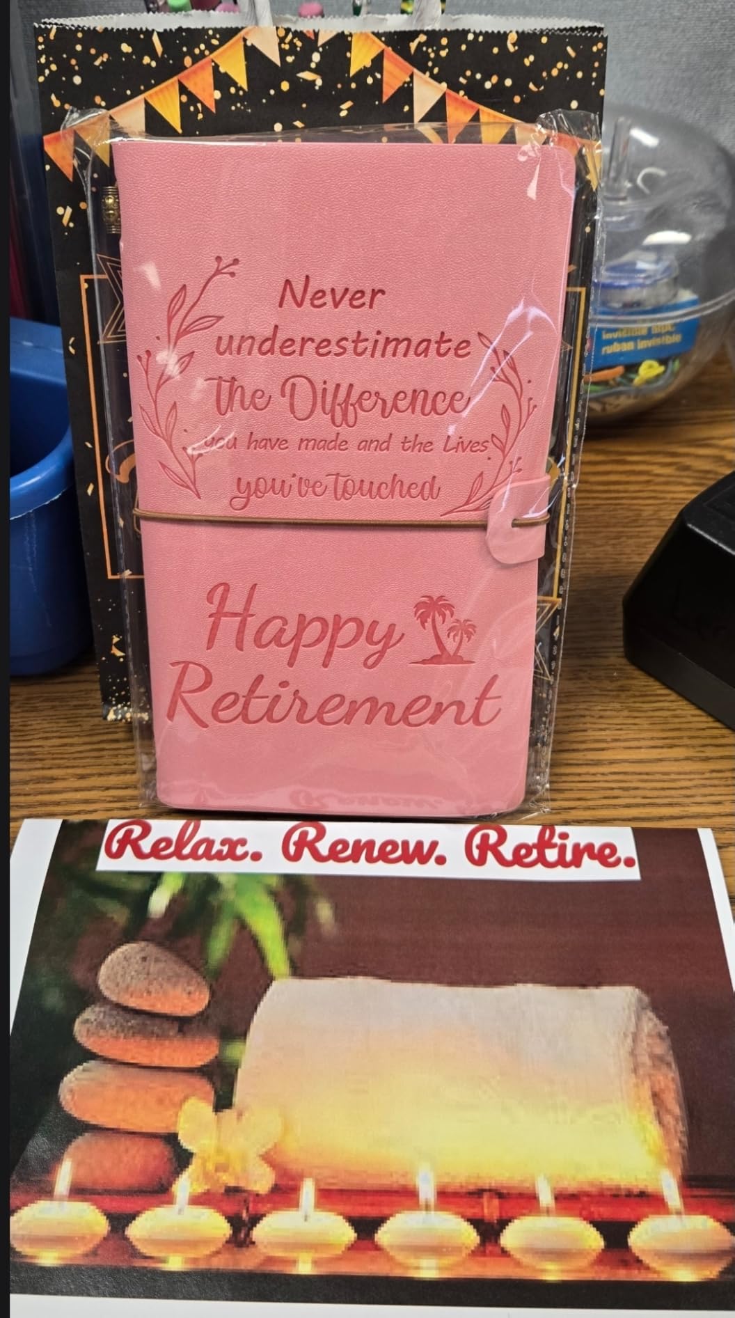 Retirement Gift for Woman Men, Retired Gifts Leather Journal | 140 Page Refillable Notebooks Going Away Goodbye Leaving Farewell Gifts for Coworkers Teacher Nurse Boss Pastor Doctors(Blue) customer photo 1