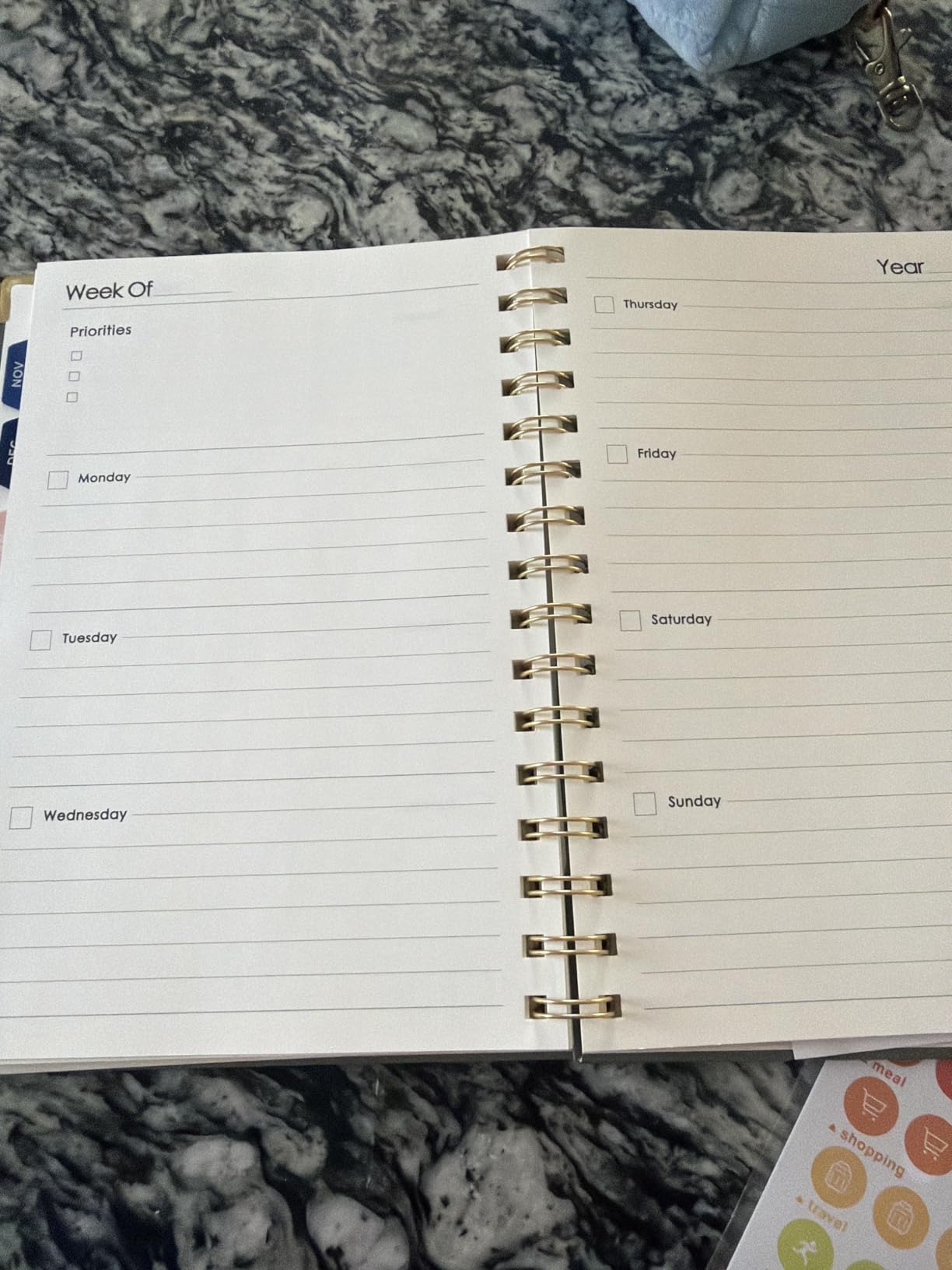RETTACY Undated Planner, Weekly and Monthly, 53 Weeks and 12 Months, Medium Size (5.7