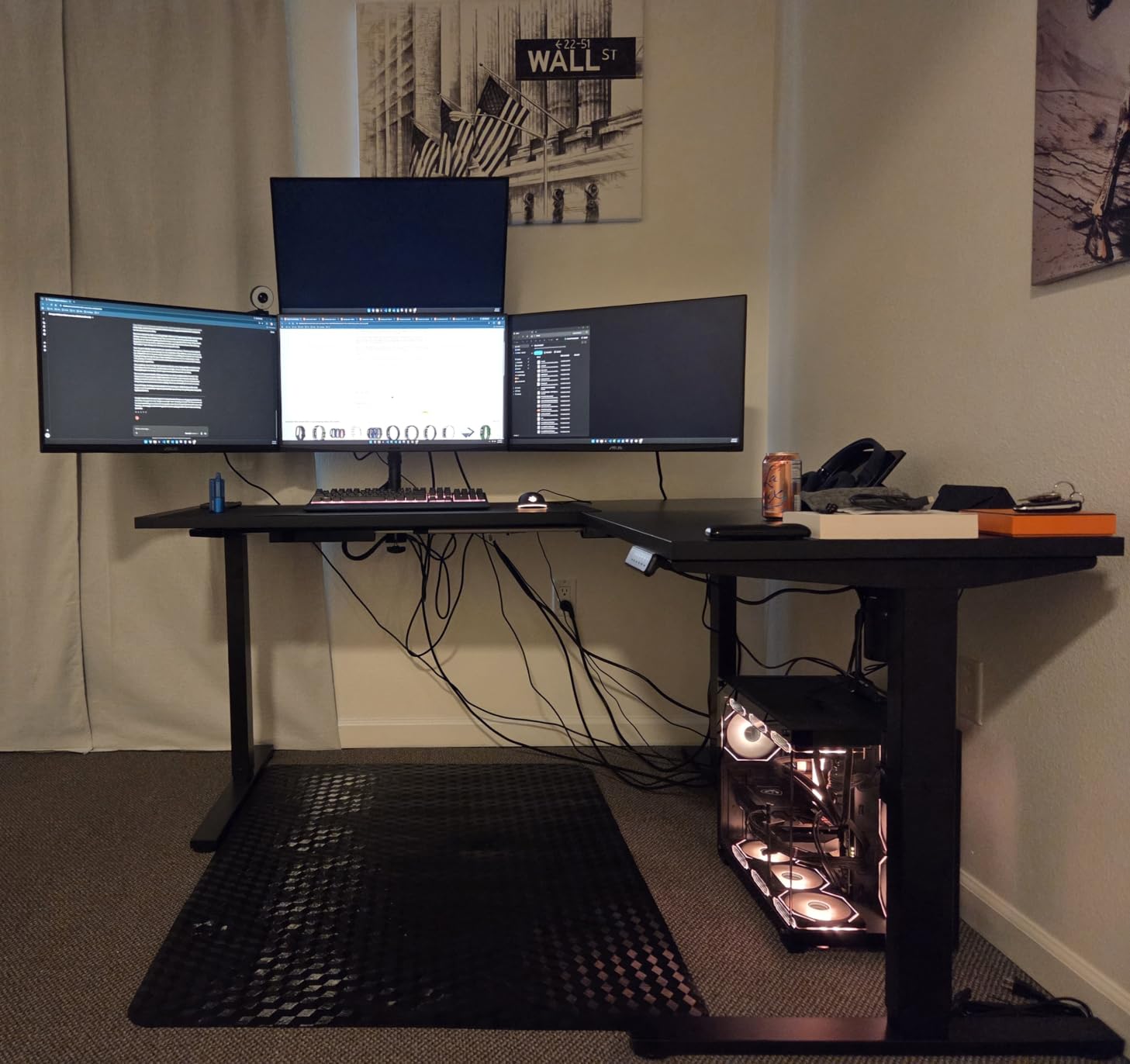 FLEXISPOT L Shaped Standing Desk, 71 x 63 Inch Electric Height Adjustable Corner Desk, Sit Stand Computer Workstation, Preset Controller, Home Office, Black Frame with Black Top customer photo 2