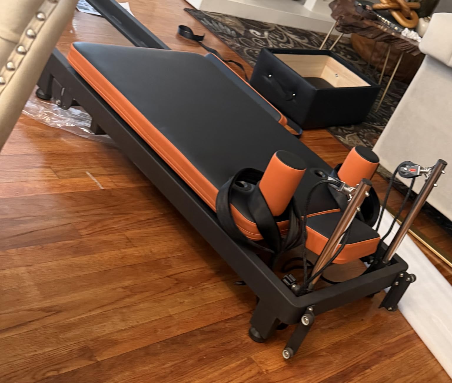 Pilates Reformer, Foldable Pilates Machine with Jump Board & Pilates Box (4 Springs & 5 Resistance Cords) for Home Gym Workout, Pilate Equipment Kit for Beginners & Advanced Users, Up to 500 LBS customer photo 2