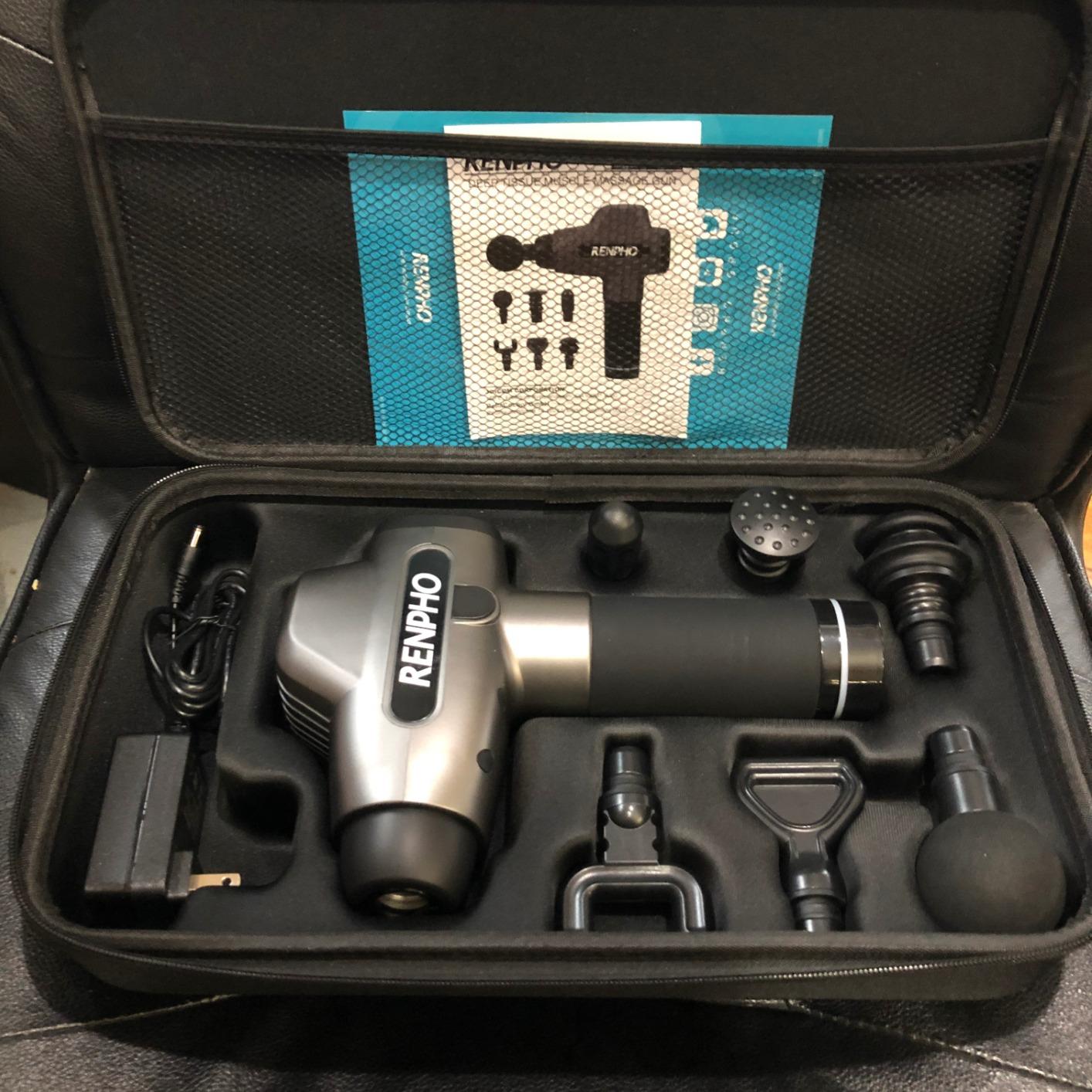 RENPHO Active+ Massage Gun, App-Controlled Guided Courses, Bluetooth | Handheld Percussion Massager, Deep Tissue Muscle Relaxation, 5 Speeds, 5 Heads, Carry Case, For Athletes, Gym and Travel customer photo 2