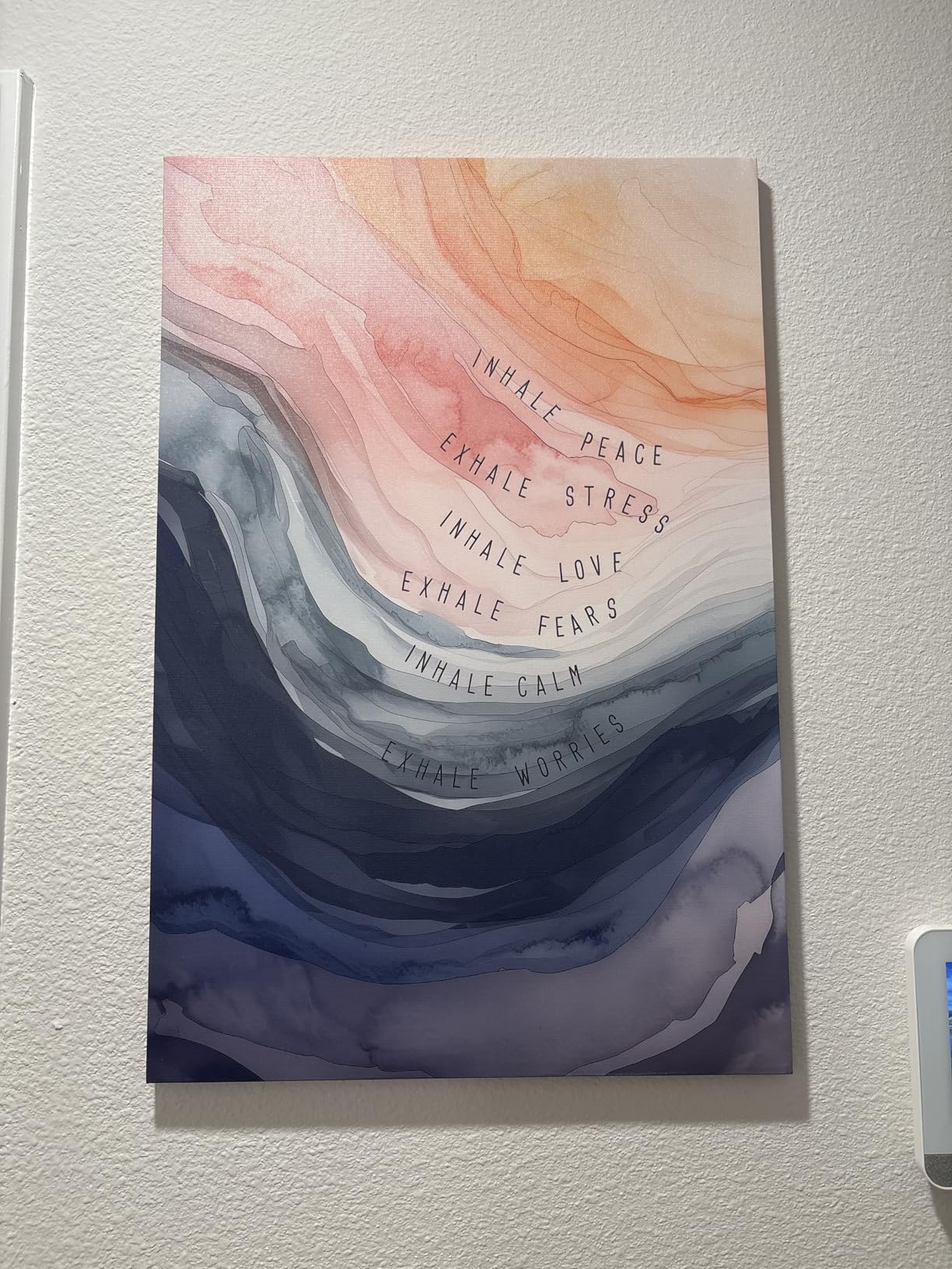 YHCTHT Mental Health Wall Art, Therapy Office Pictures Wall Decor, Inhale Exhale Meditation Art Paintings, Inspirational Canvas Prints, Therapist Artwork for Meditation Room Calming Corner 12x16 Inch customer photo 1