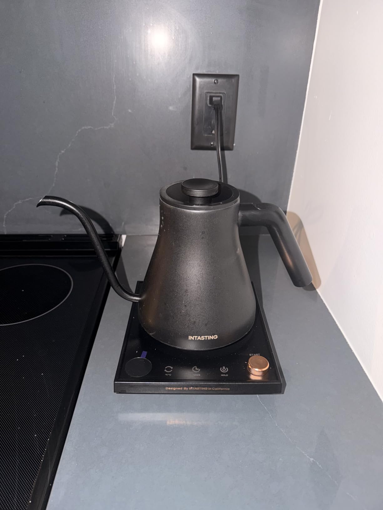 INTASTING Gooseneck Electric Kettle, Temperature Control | Stainless Steel Inner, 1200W Quick Heating, for Pour Over Coffee, Brew Tea, 30 oz, 0.9L, Black customer photo 2