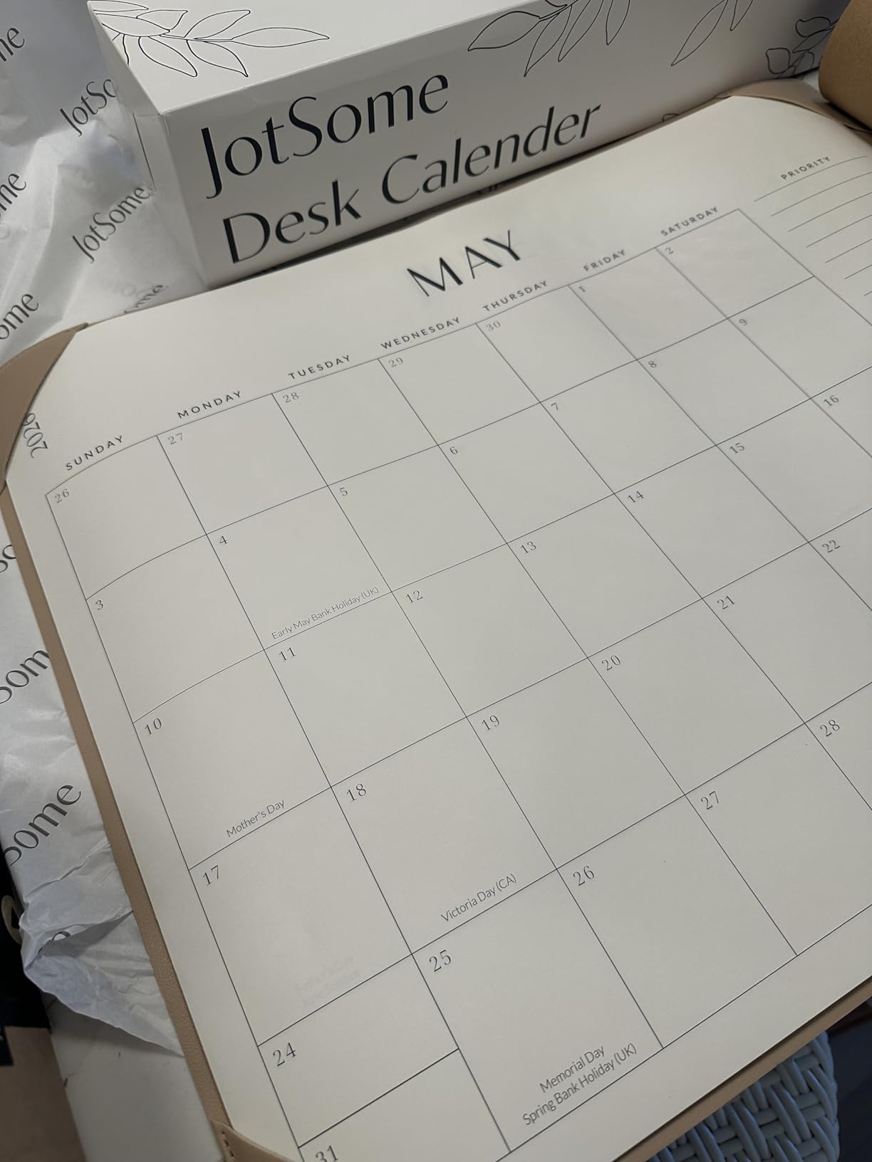 Jotsome Desk Calendar 2026-2027 with Protective Mat 14
