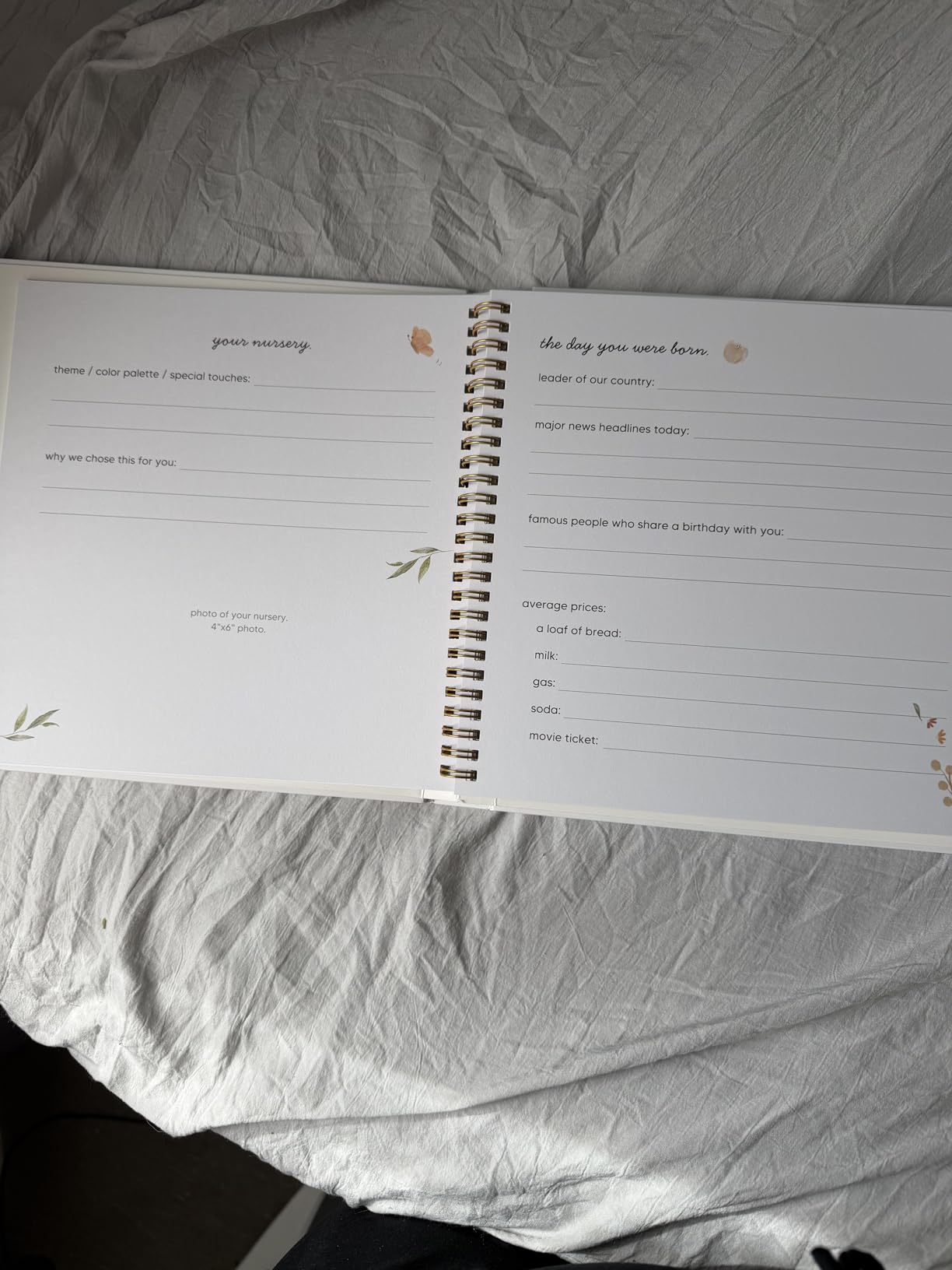 Baby Book Keepsake, First 5 Years Baby Memory Book Girl, Boy Journal (Muse) | Beautiful 100 Pages Newborn Milestone Scrapbook Journal, From Pregnancy to Age 5, First Time Mom Gifts for Shower, Registry customer photo 2