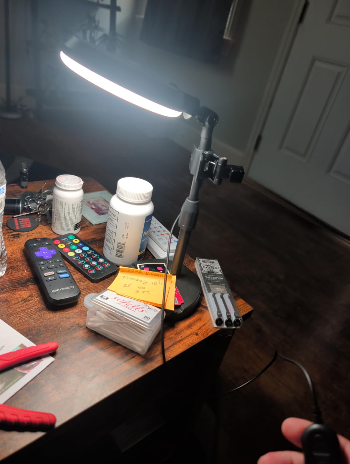InnoGear Ring Light with Stand for Desk Computer 60 LED Streaming Lighting | LED Lights for Video, Clip On, Portable, 5 Color Modes, Adjustable, Monitor, Laptop, Easy to Attach, Recording customer photo 1