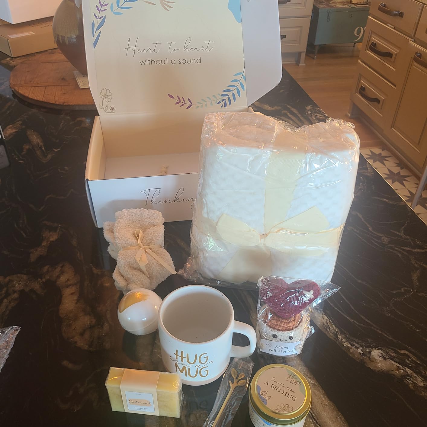 Get Well Gifts for Women Care Package Feel Better Gifts Baskets After Surgery Cancer Patients Miscarriage for Sick Friend Chemo Encouraging Pamper Comfort Wellness Hug Box For Her Self Care With Mug customer photo 2