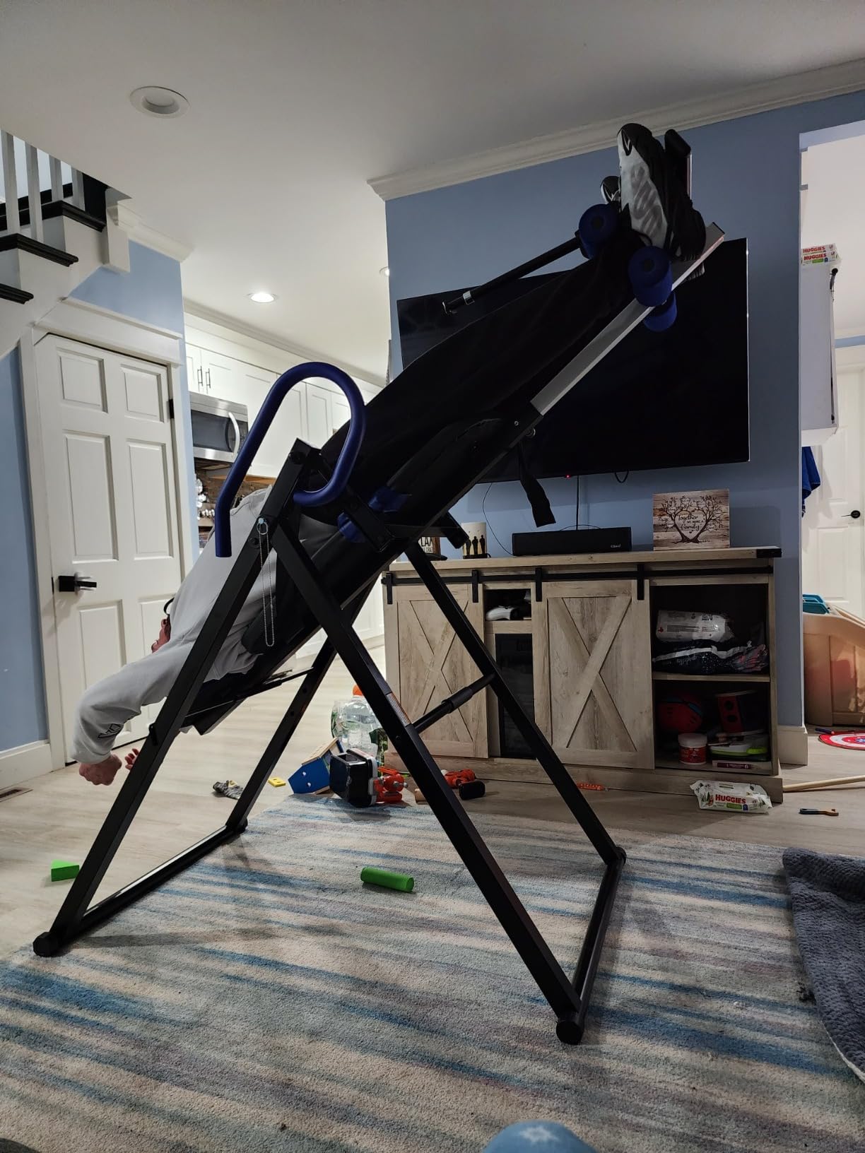 Dripex Heavy Duty Gravity Inversion Table 300 lbs Capacity with Adjustable Headrest/Lumbar Support Inversion Tables for Back Pain Relief customer photo 2