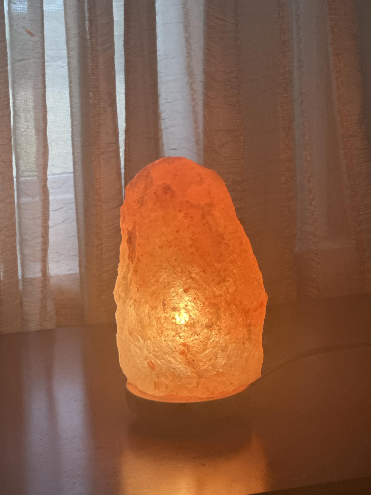 POHS 7 Inches,4-5 lbs, 100% Authentic Natural Himalayan Pink Salt Lamp, Hand Crafted Wooden Base, with on & Off Switch customer photo 1