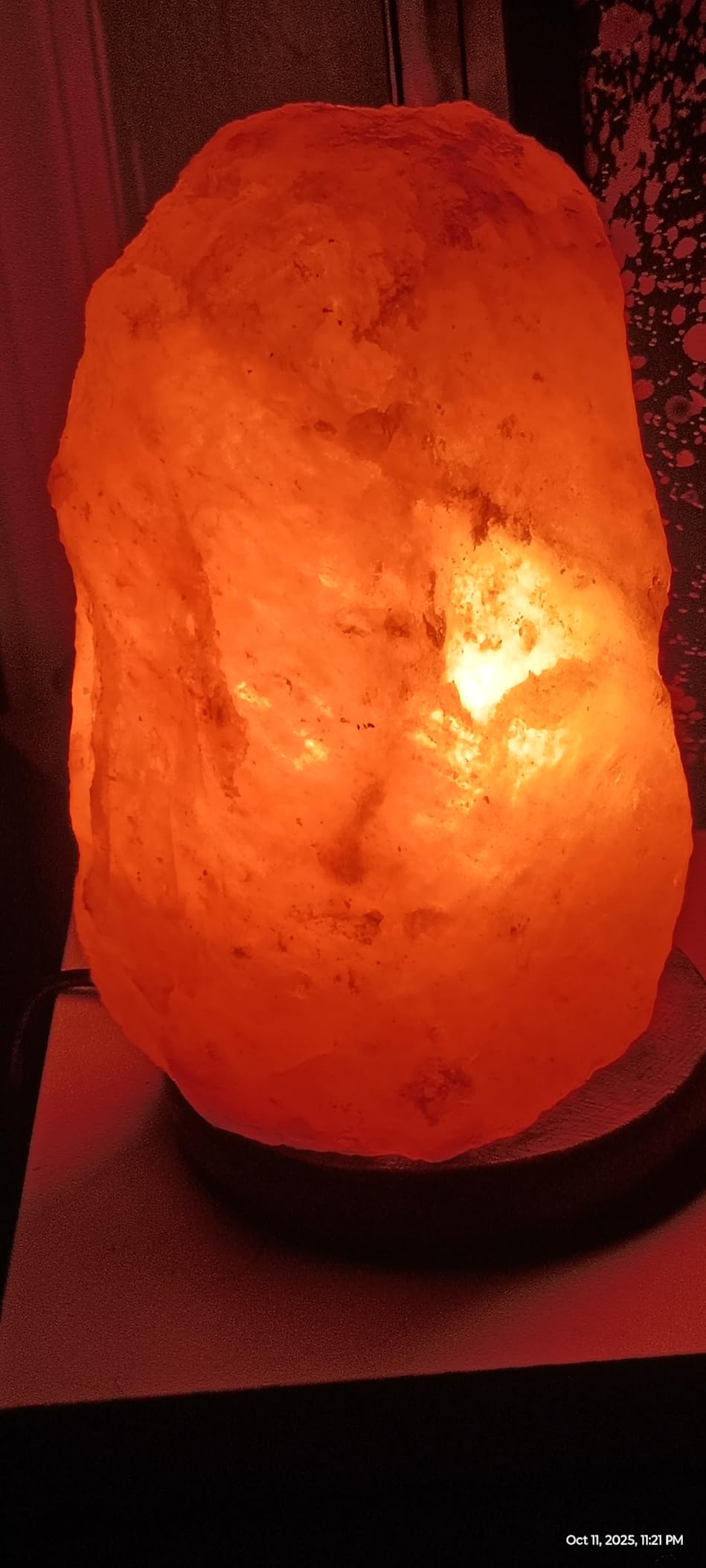 POHS 7 Inches,4-5 lbs, 100% Authentic Natural Himalayan Pink Salt Lamp, Hand Crafted Wooden Base, with on & Off Switch customer photo 2