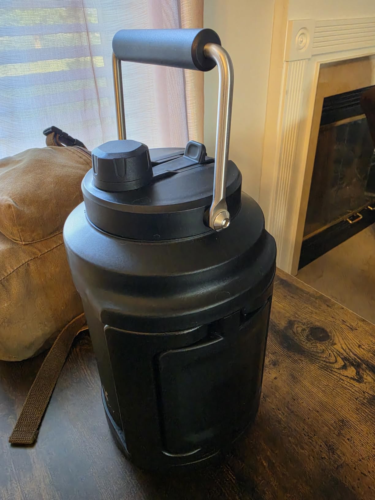 64 oz Insulated Water Bottle for Gym: Meoky Triple Wall Vacuum Stainless Steel Half Gallon Water Jug - Top and Side Handles, 2-in-1 Straw and Spout Lid, Cold for 36 Hrs, Leak Proof for Camping (Night) customer photo 1