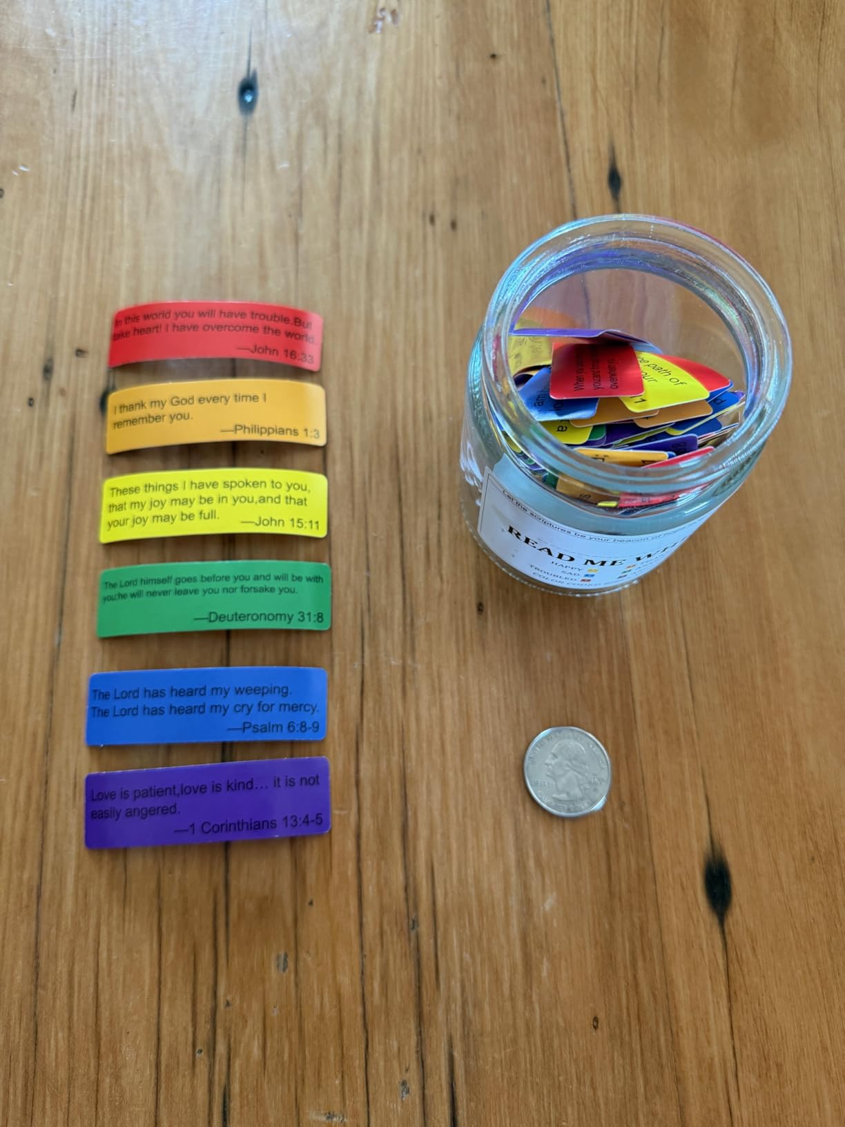 Read Me When Bible Verse Jar for Daily Encouragement | 108 Self-Adhesive Scripture Cards, Birthday Christian Gifts for Women, Graduation Gift, Gifts for Mom from Daughter Son customer photo 2