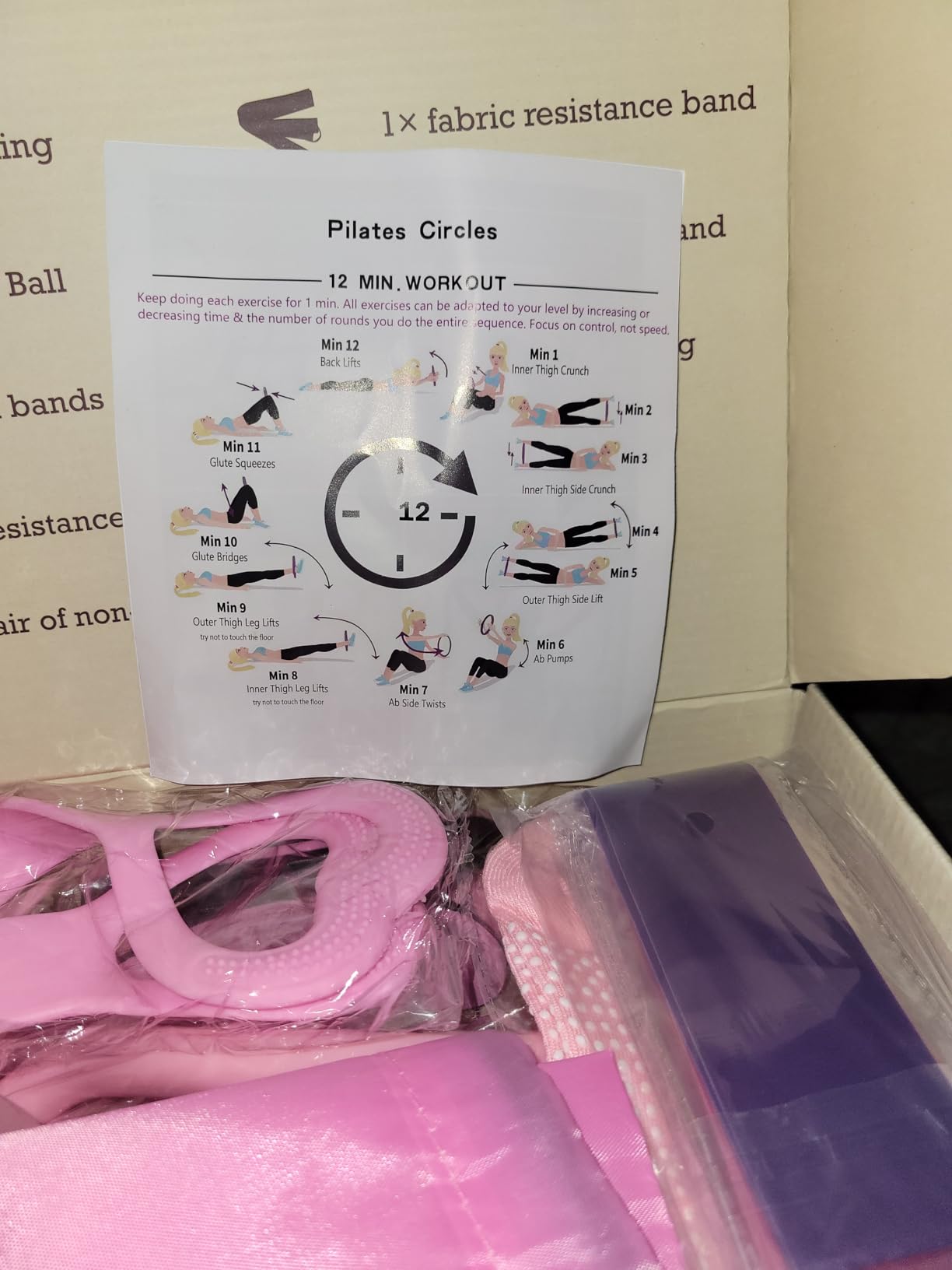 Home Pilates Ring and Ball Set for Women with 5 Resistance Bands 13 inch Magic Circle Workout Starter Kit for Beginners Full Body Toning 15 Min Daily Routine customer photo 1