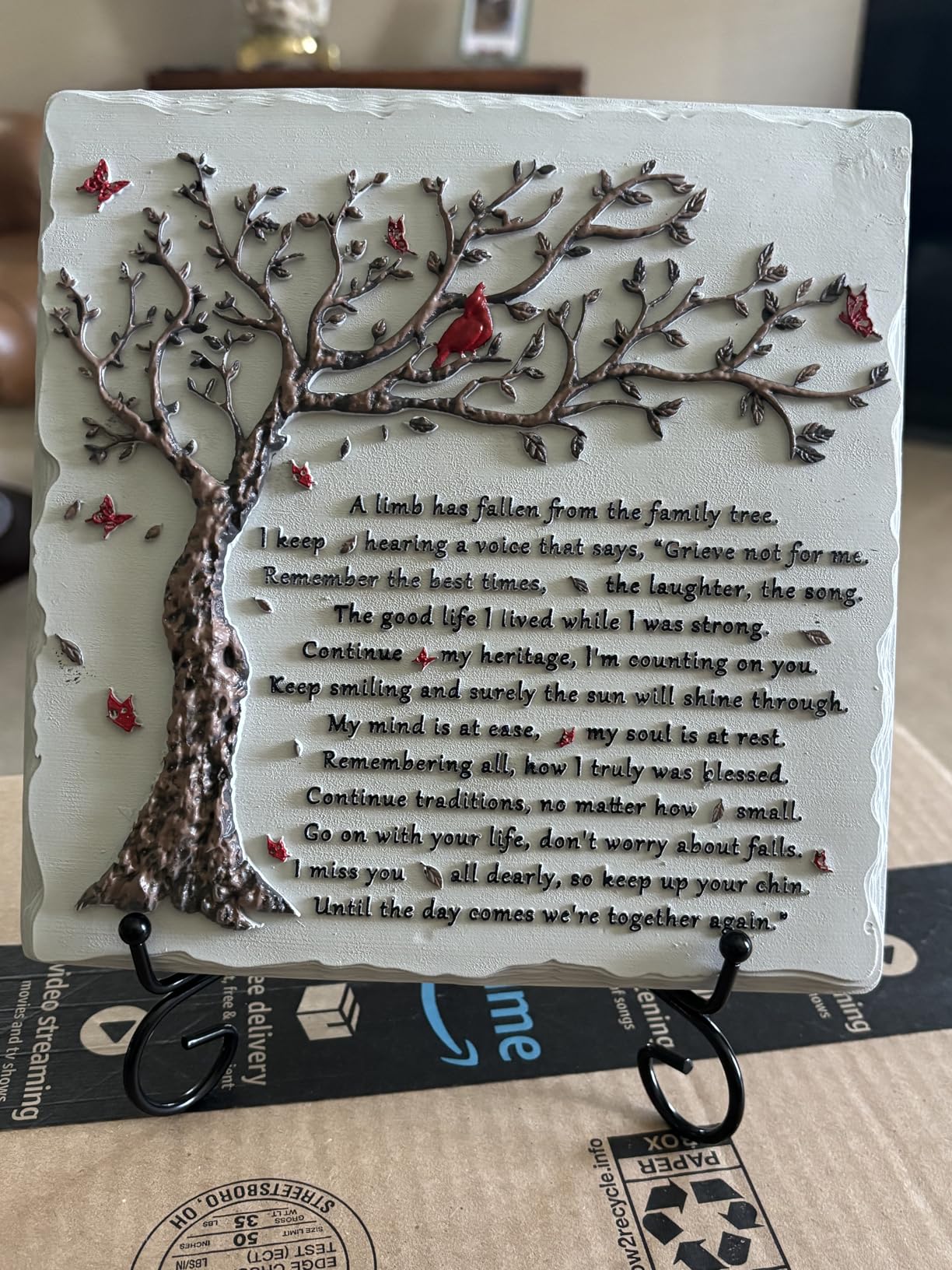3D Sympathy Plaque Memorial Remembrance Condolence Bereavement Grief Gifts | A Limb Has Fallen from The Family Tree-Relief Sculpture customer photo 1