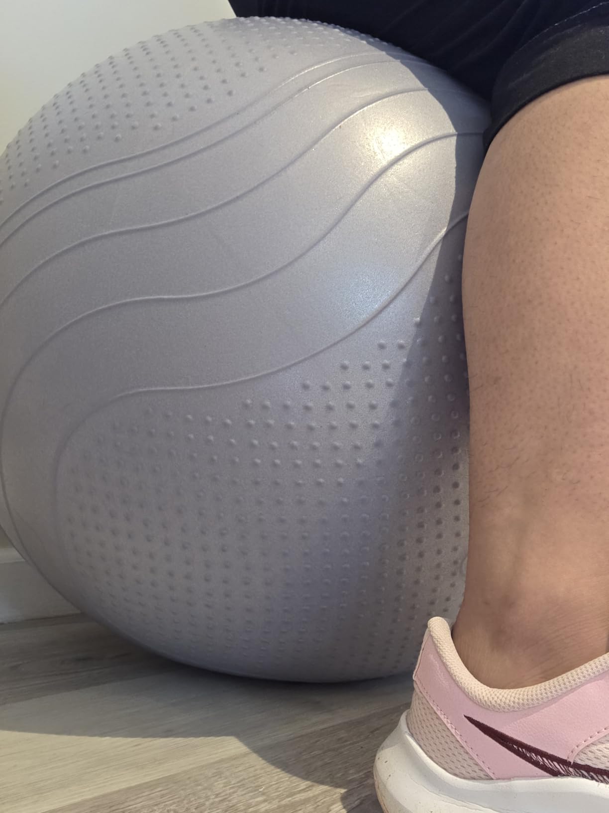 Gruper Yoga Ball, Extra Thick Exercise Ball for Workout Pregnancy Stability - 4 Sizes Anti Burst Balance Ball for Yoga, Pilates, Fitness, Birthing, Physical Therapy - Includes Pump customer photo 2