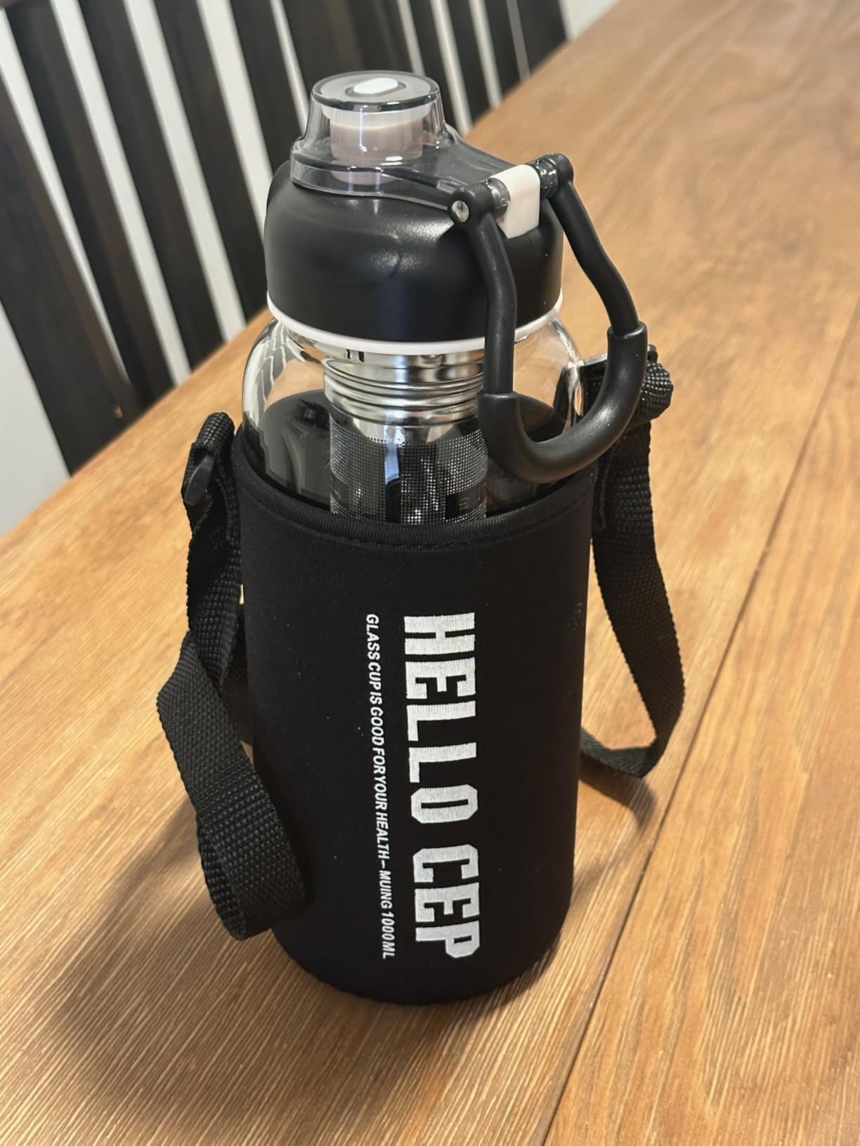 34oz Glass Water Bottle with Straw, Infuser & Protective Sleeve, BPA-Free Large Capacity drinking bottles for Hot or Cold Drinks, Perfect for Gym, Home & Office (34oz 1PCS) customer photo 1