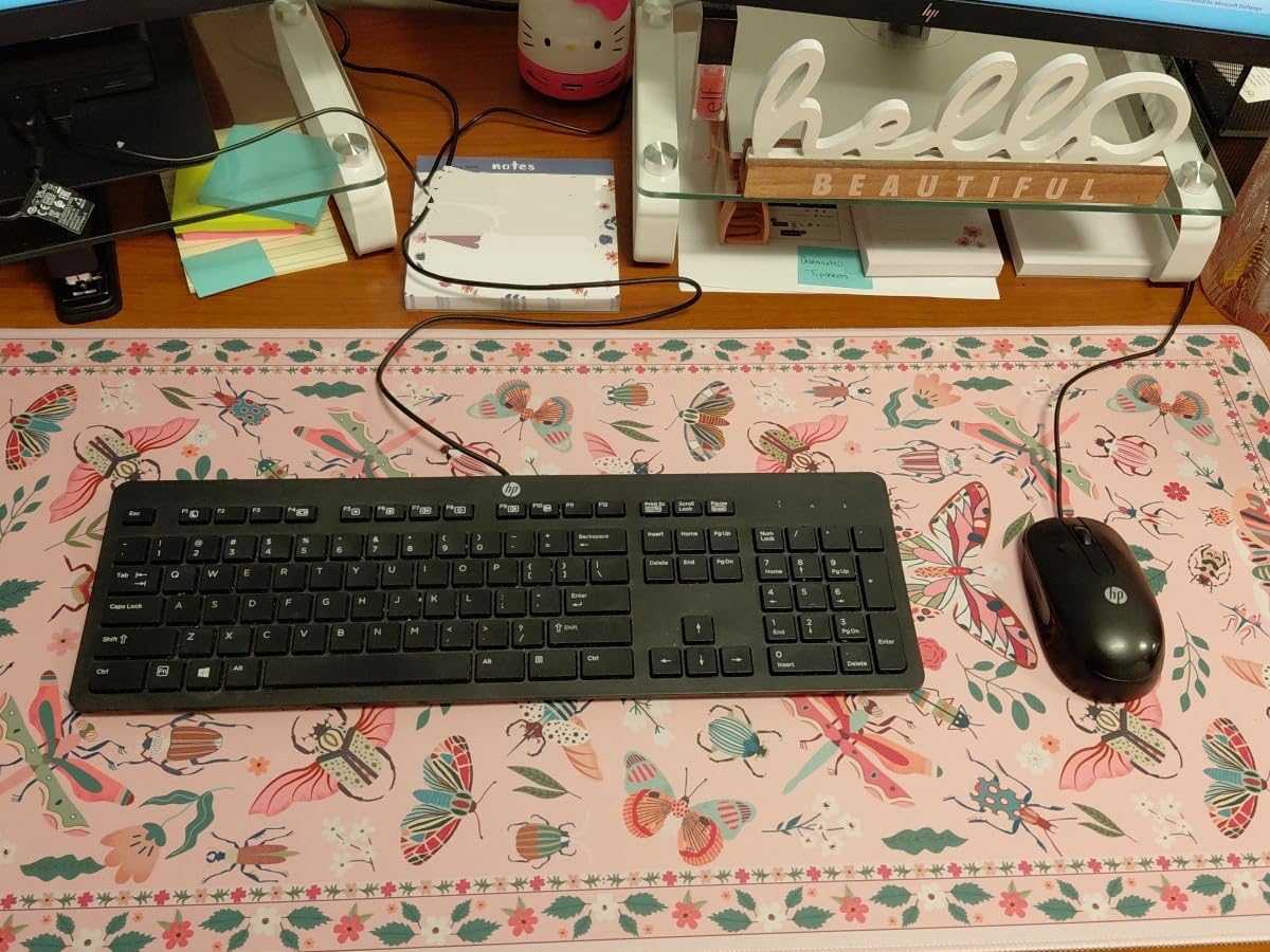 iCasso Desk Cover Mat, Office Mouse Pad, 35.4x15.7in, Retro Black | Extra Large Matt for Desktop, Anti-Slip Big Mousepad with Stitched Edges for Computer, PC, Office, Home Workspace customer photo 1