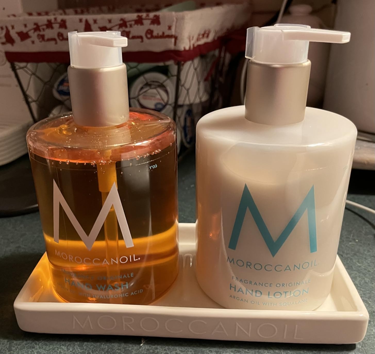 Moroccanoil Hand Care Essentials Set | Hand Wash & Lotion Duo With Ceramic Tray customer photo 1