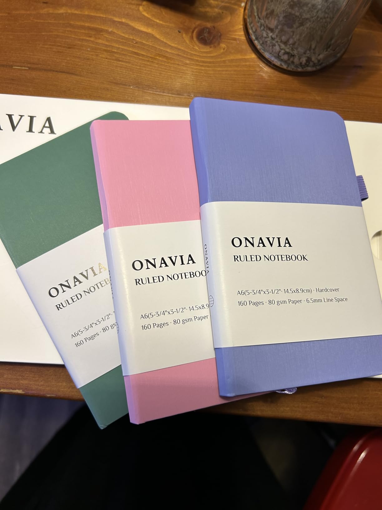 ONAVIA A6 Pocket Notebook, Small Lined Journal, 3 Pack, 160 Pages, Black | 80 Sheets, 3.5 x 5.7 in, Lay Flat, College Ruled, A6 Hardcover Journal, Lined Notebook for Work, School, Note Taking customer photo 1