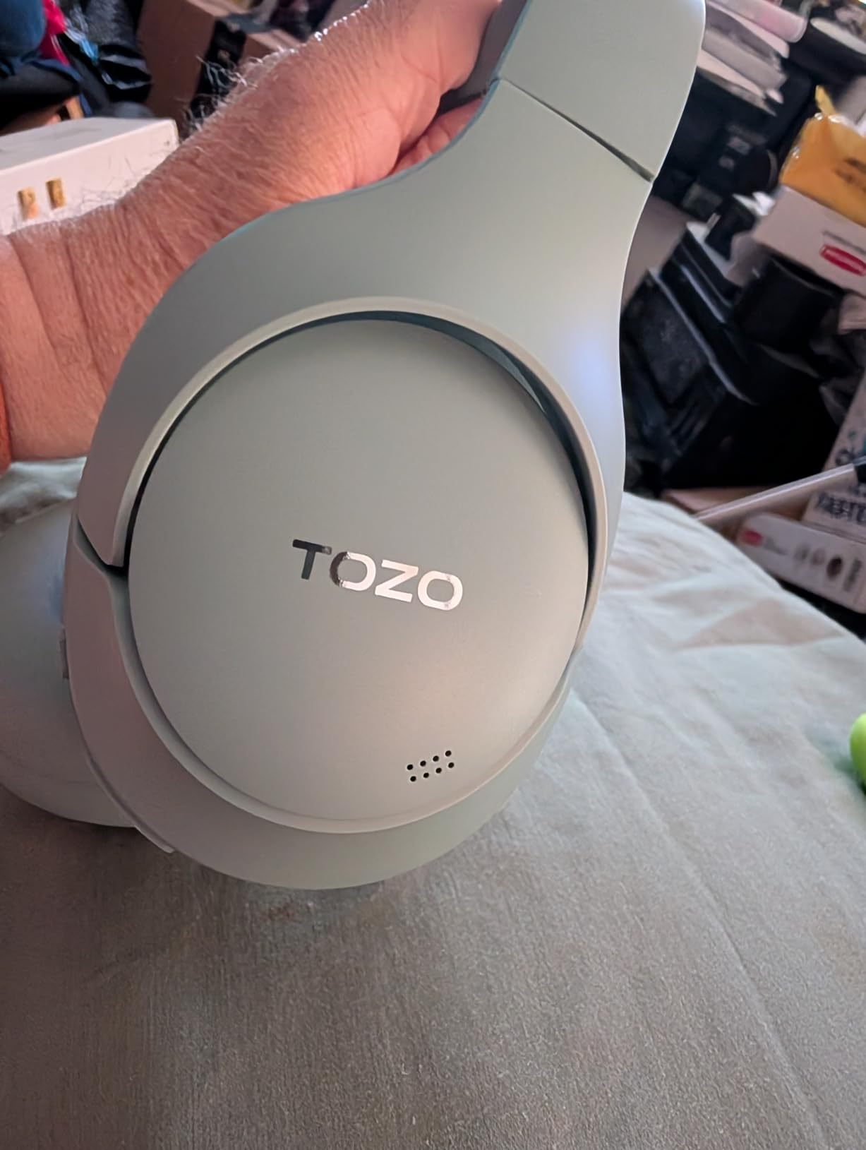 TOZO HT3 Hybrid Noise Cancelling Wireless Headphones, 90H Over Ear Headset | Hi Res Audio, AI Voice Assistant, Dual Device Connection, 32 Custom EQs, Built In 5 Mics, ANC, Foldable, Bluetooth 6.0 customer photo 1